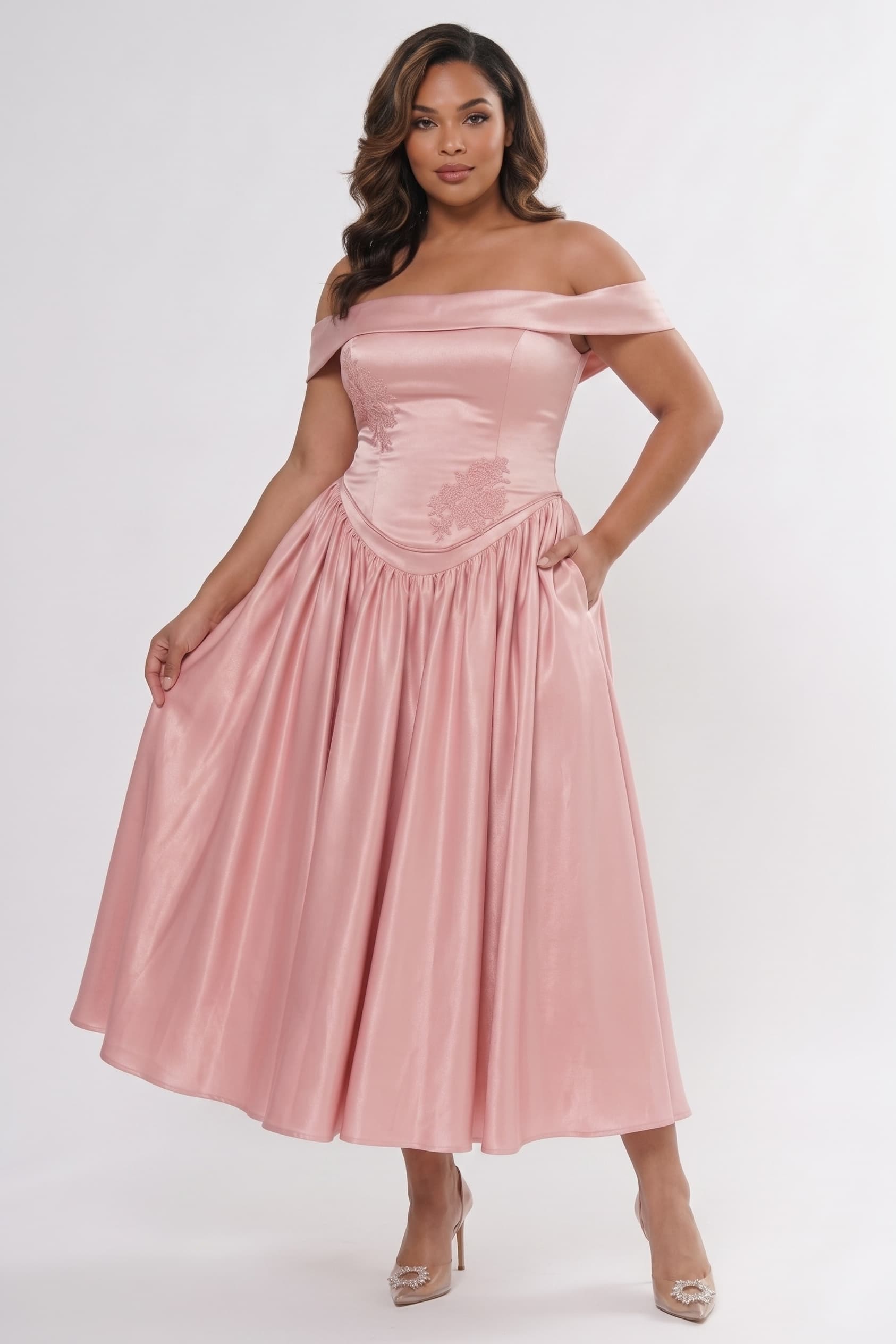 A-Line/Two-Piece Ankle Length Soft Satin Bridesmaid Dress CG0313BM