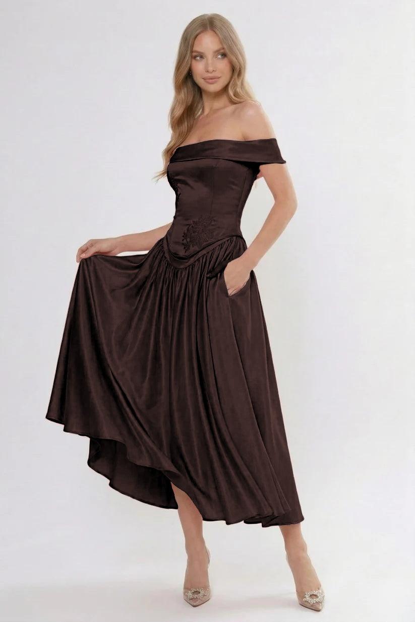 A-Line/Two-Piece Ankle Length Soft Satin Bridesmaid Dress CG0313BM
