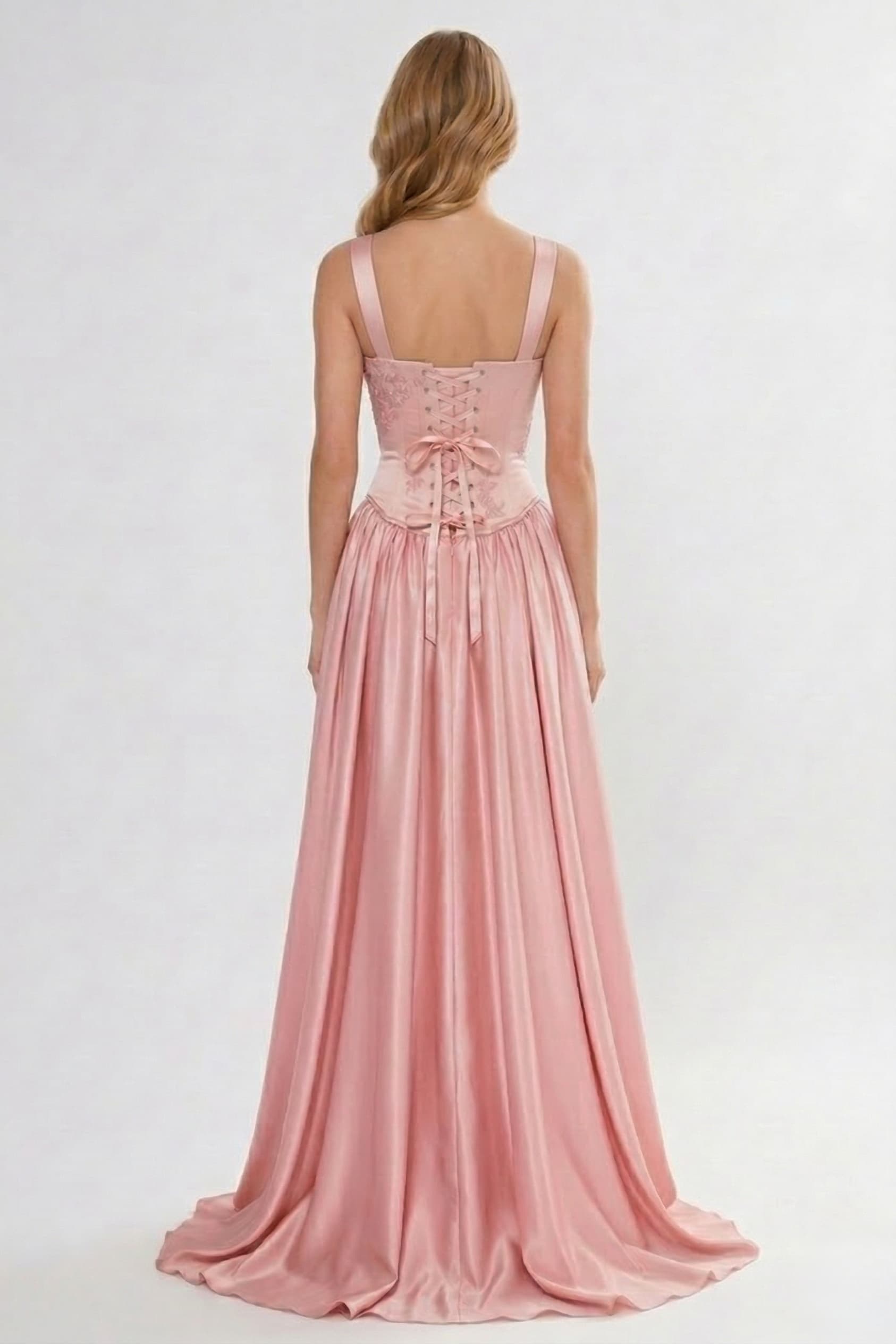 A-Line/Two-Piece Floor Length Soft Satin Bridesmaid Dress CG0314BM