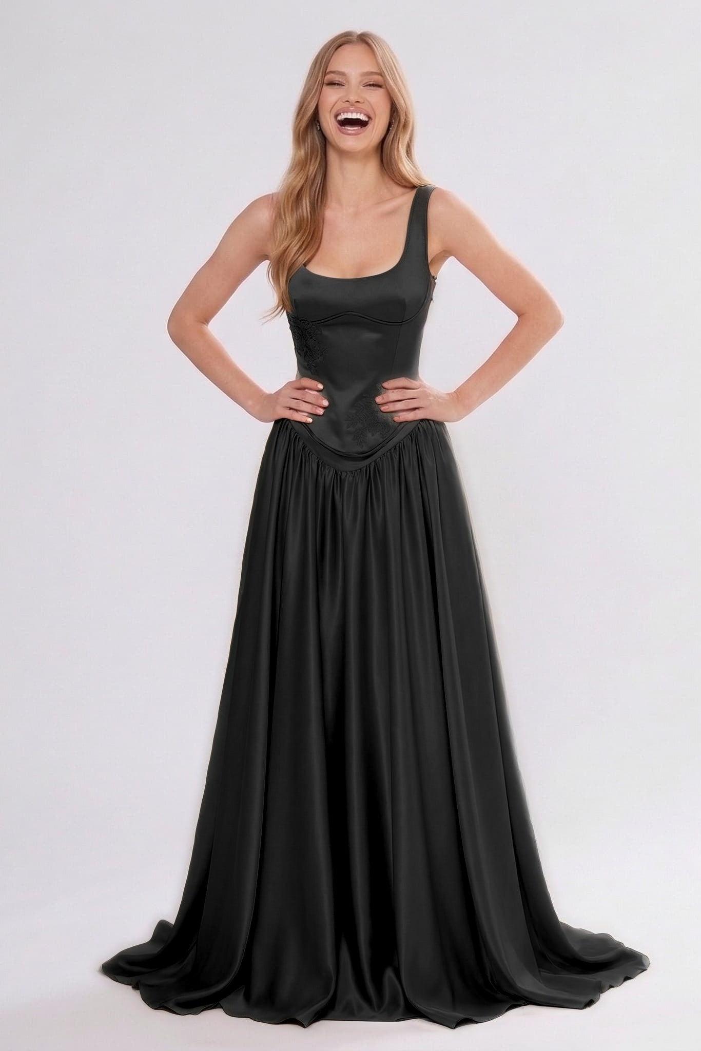A-Line/Two-Piece Floor Length Soft Satin Bridesmaid Dress CG0314BM