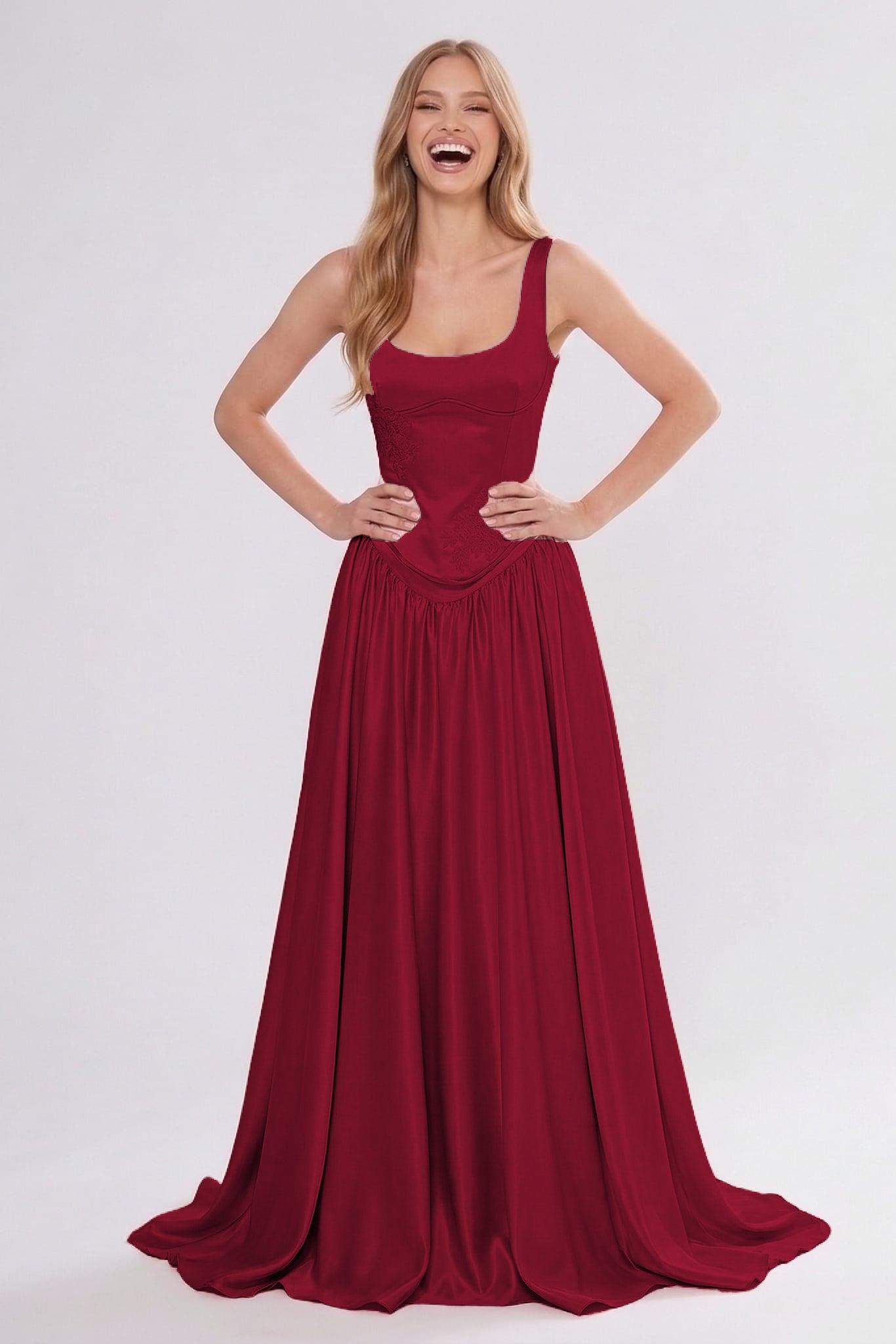 A-Line/Two-Piece Floor Length Soft Satin Bridesmaid Dress CG0314BM
