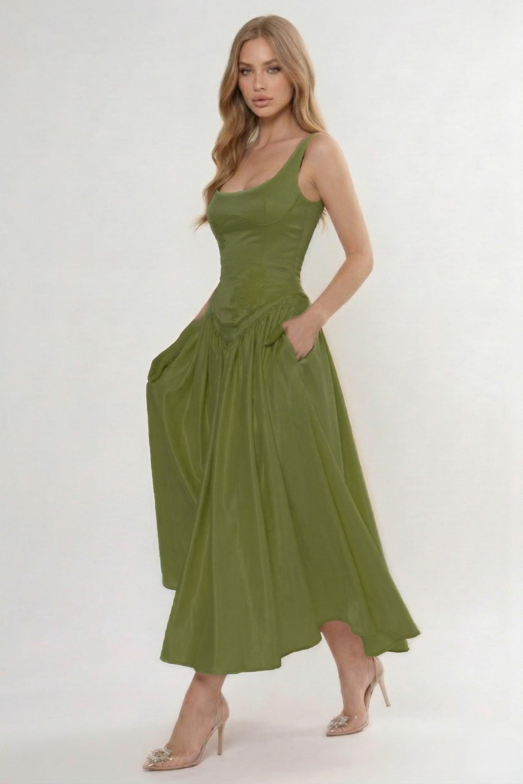A-Line/Two-Piece Ankle Length Soft Satin Wedding Guest Dress CG0315