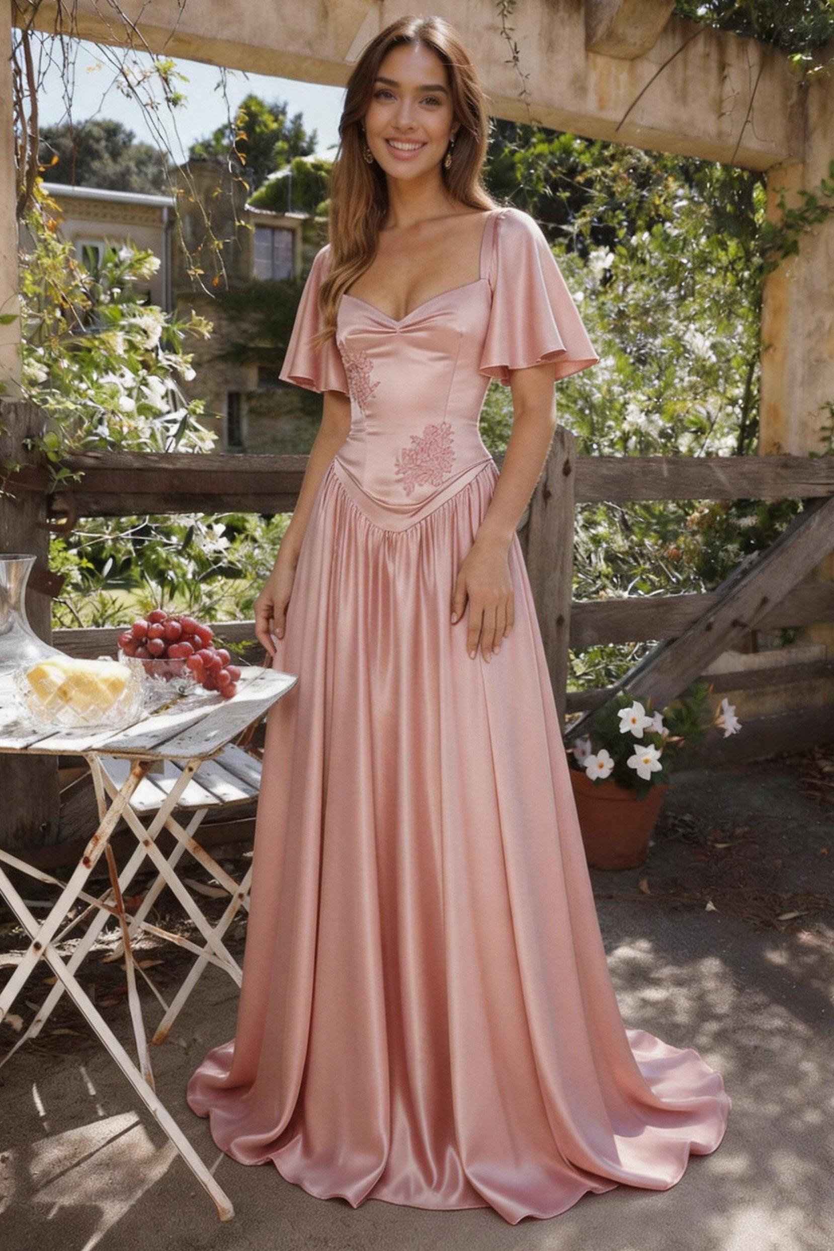 A-Line/Two-Piece Floor Length Soft Satin Bridesmaid Dress CG0316BM