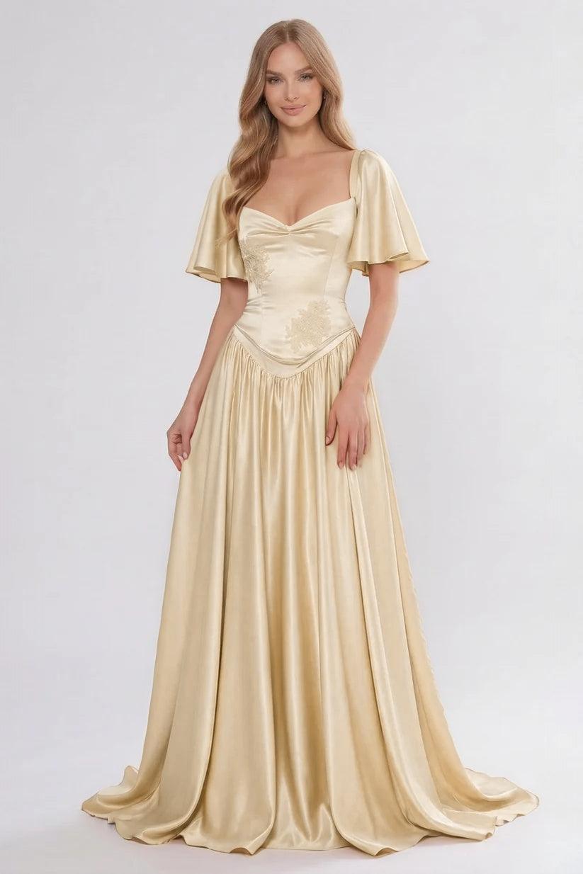 A-Line/Two-Piece Floor Length Soft Satin Bridesmaid Dress CG0316BM
