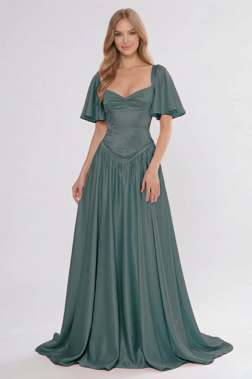 A-Line/Two-Piece Floor Length Soft Satin Bridesmaid Dress CG0316BM