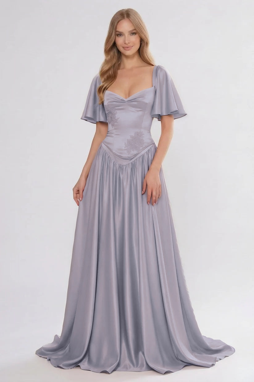 A-Line/Two-Piece Floor Length Soft Satin Bridesmaid Dress CG0316BM