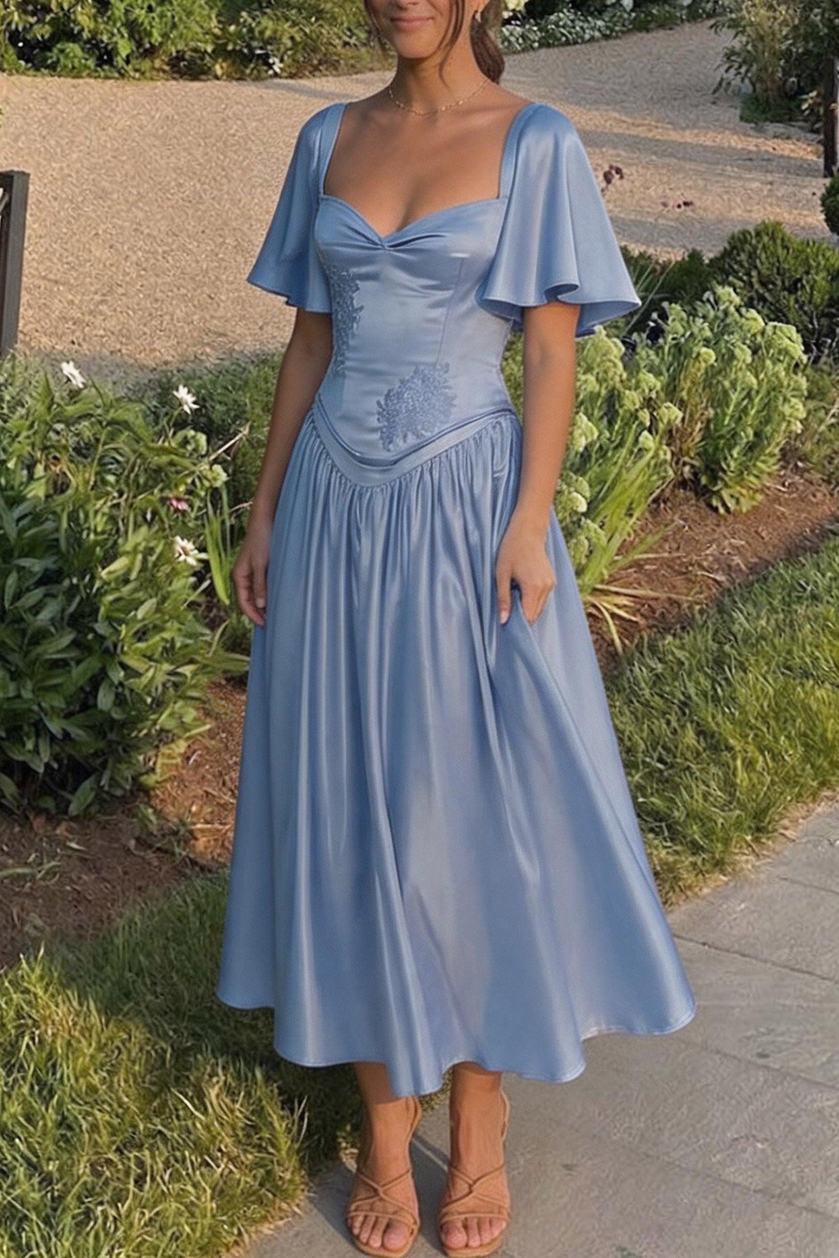 A-Line/Two-Piece Ankle Length Soft Satin Bridesmaid Dress CG0317BM