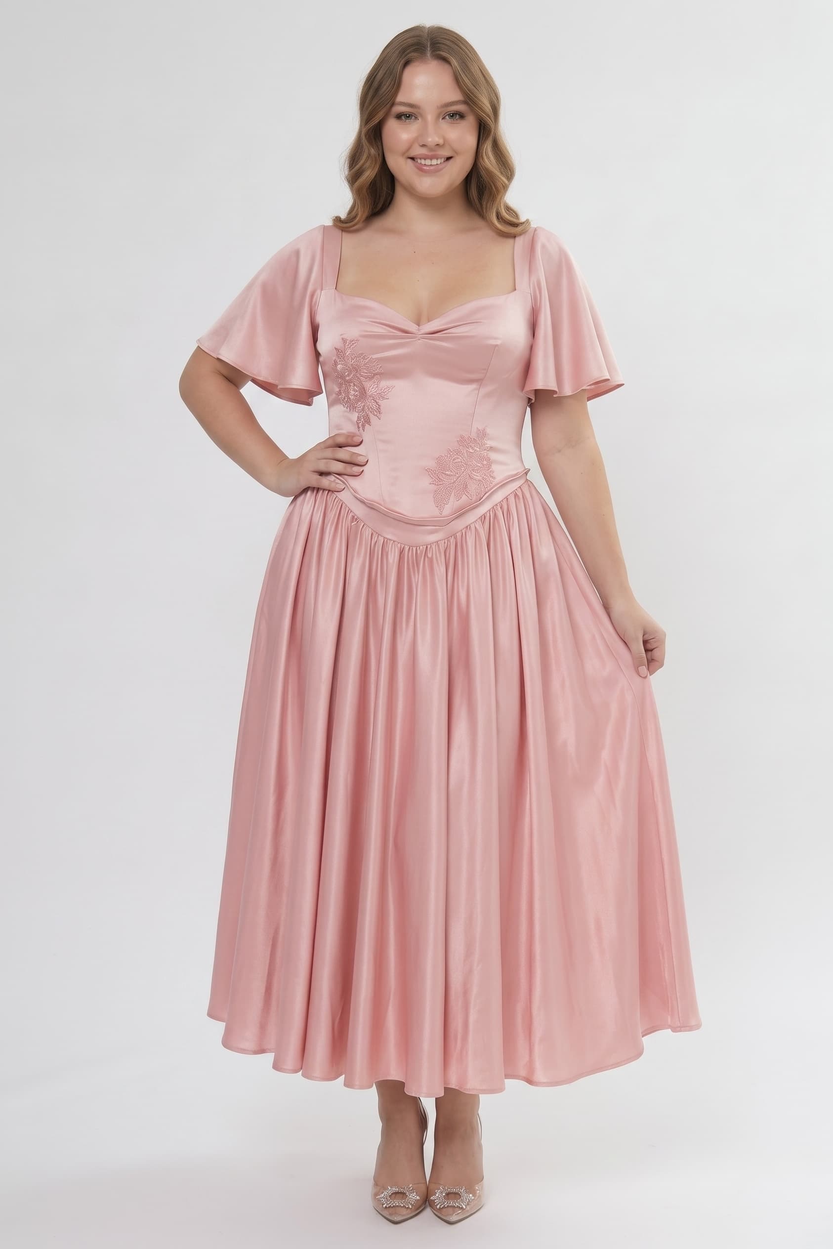 A-Line/Two-Piece Ankle Length Soft Satin Bridesmaid Dress CG0317BM