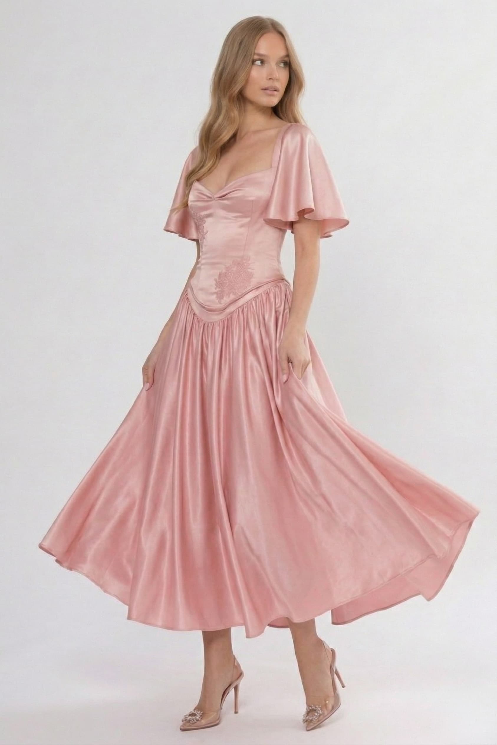 A-Line/Two-Piece Ankle Length Soft Satin Bridesmaid Dress CG0317BM
