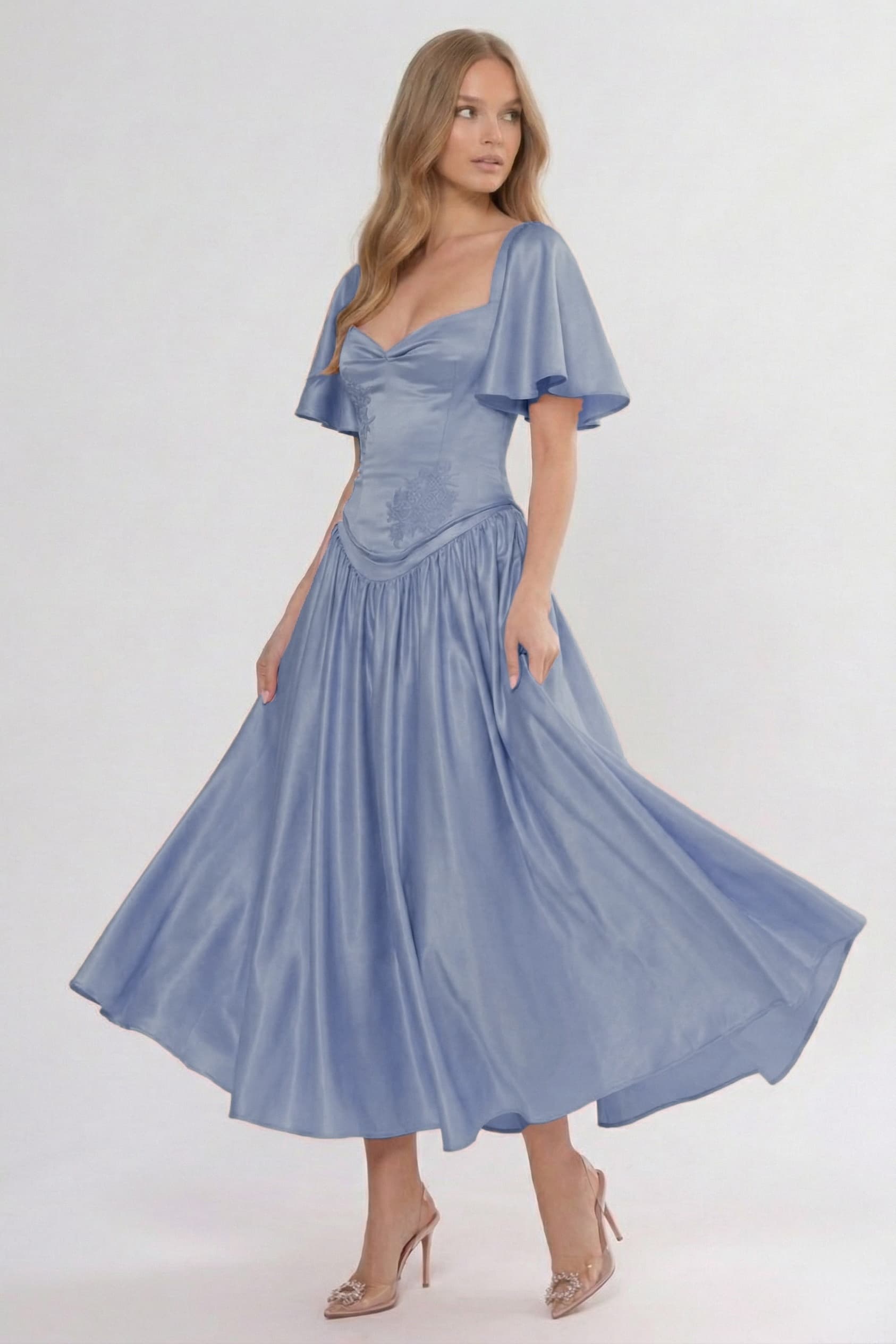 A-Line/Two-Piece Ankle Length Soft Satin Bridesmaid Dress CG0317BM