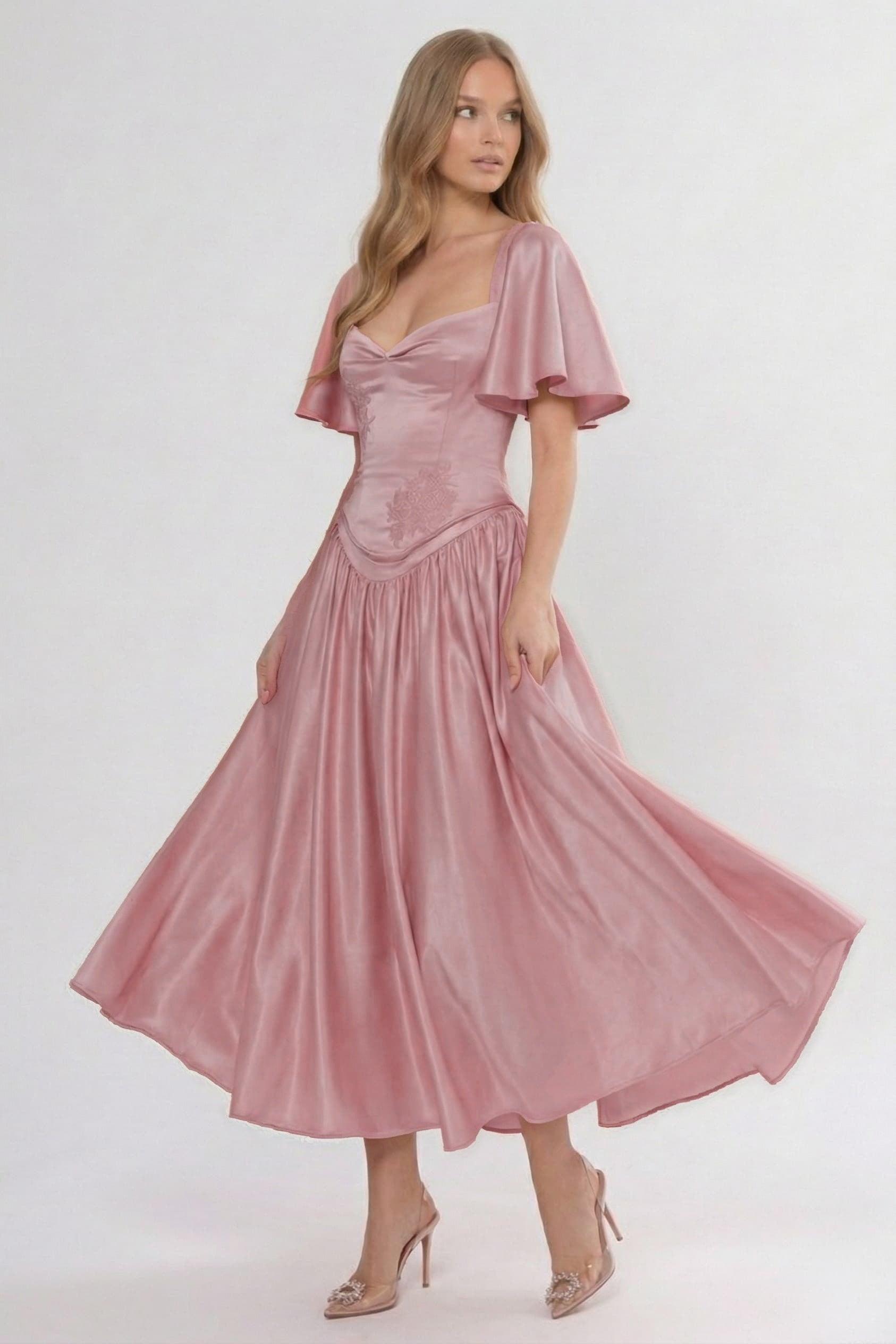 A-Line/Two-Piece Ankle Length Soft Satin Bridesmaid Dress CG0317BM