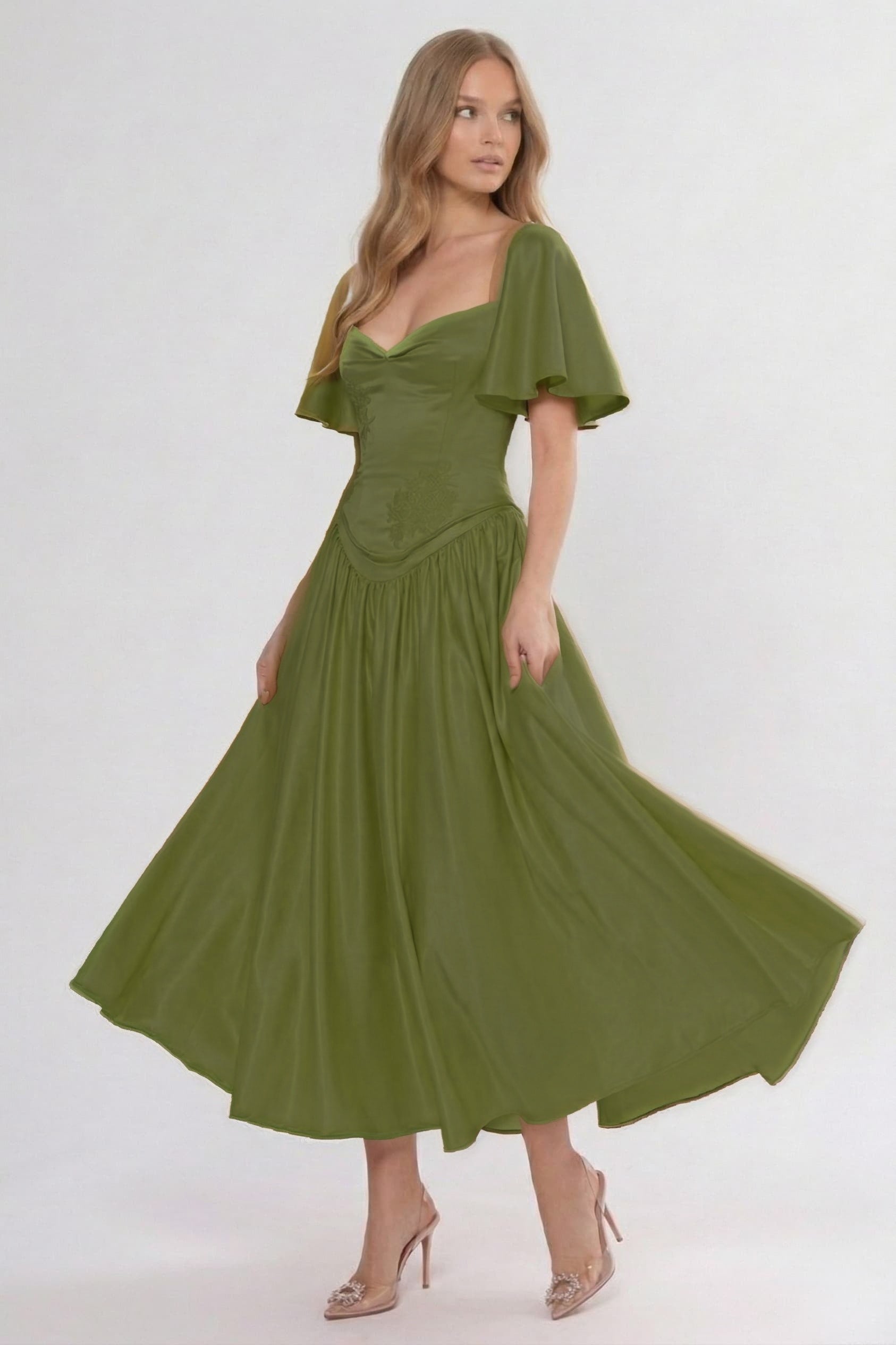 A-Line/Two-Piece Ankle Length Soft Satin Bridesmaid Dress CG0317BM