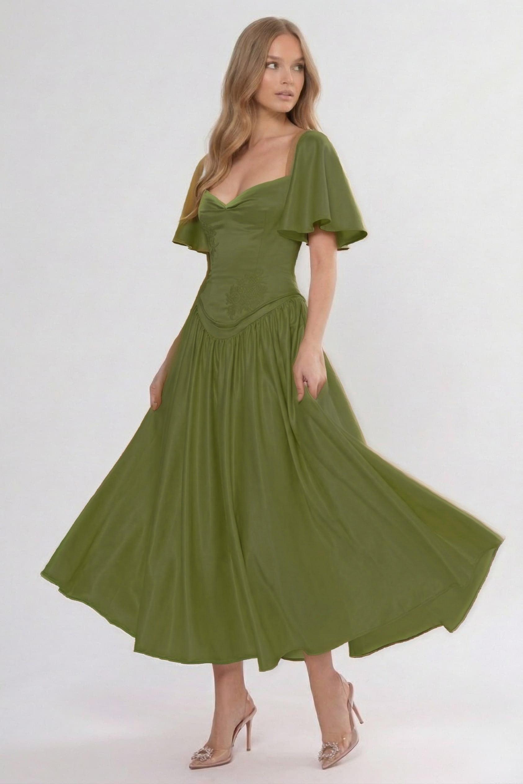 A-Line/Two-Piece Ankle Length Soft Satin Bridesmaid Dress CG0317BM
