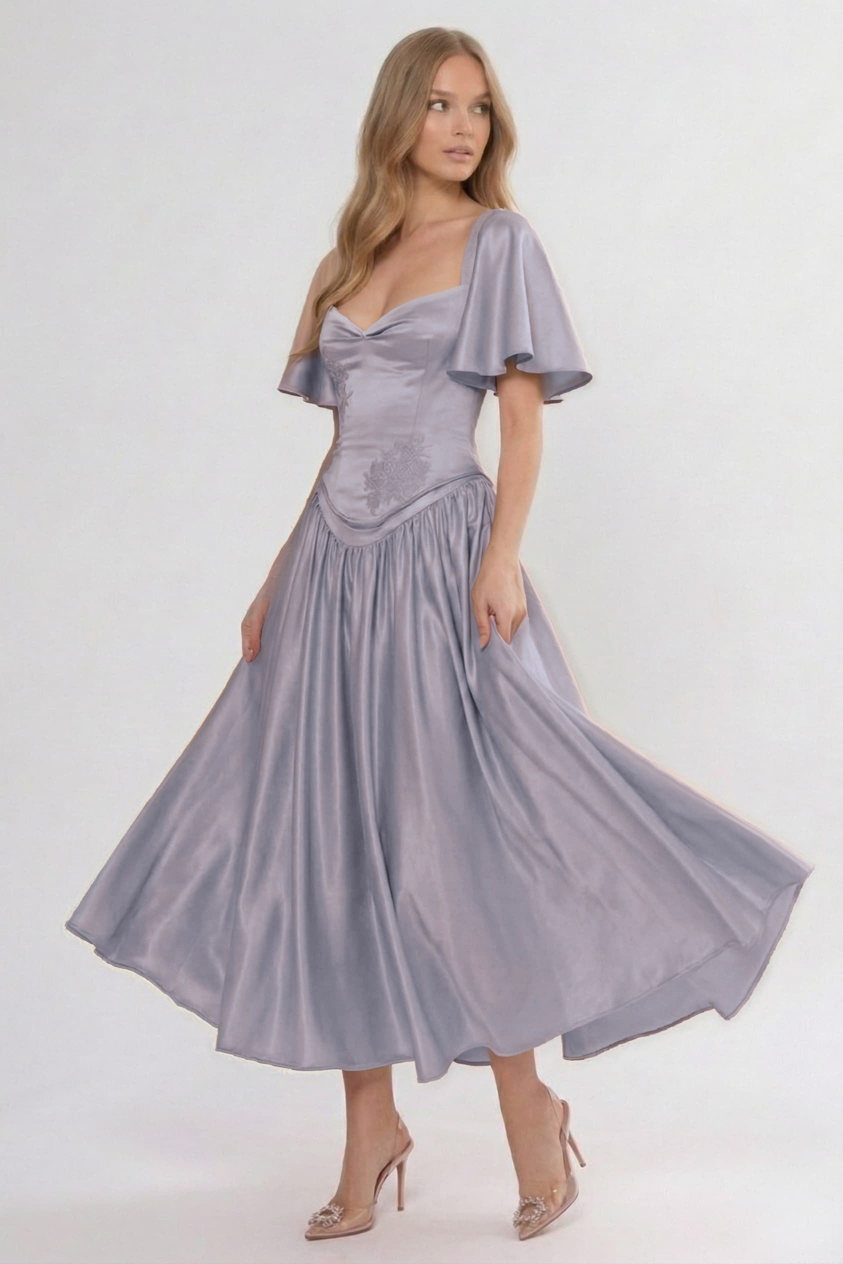 A-Line/Two-Piece Ankle Length Soft Satin Bridesmaid Dress CG0317BM