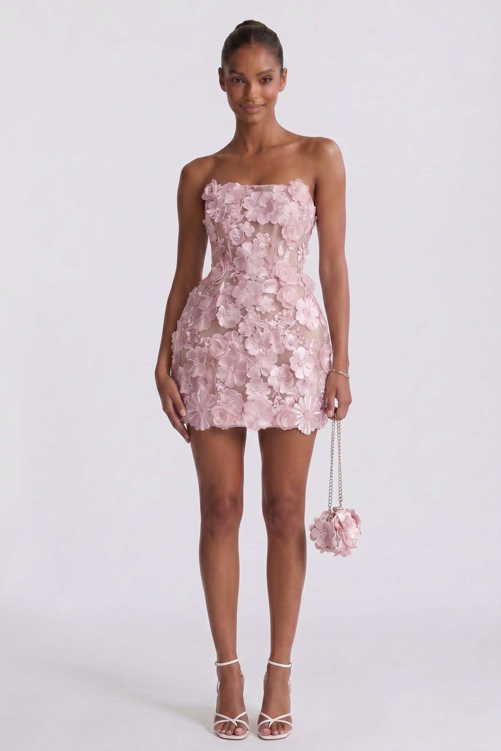 Sheath-Column Mini Lace Wedding Guest Dress CG0319