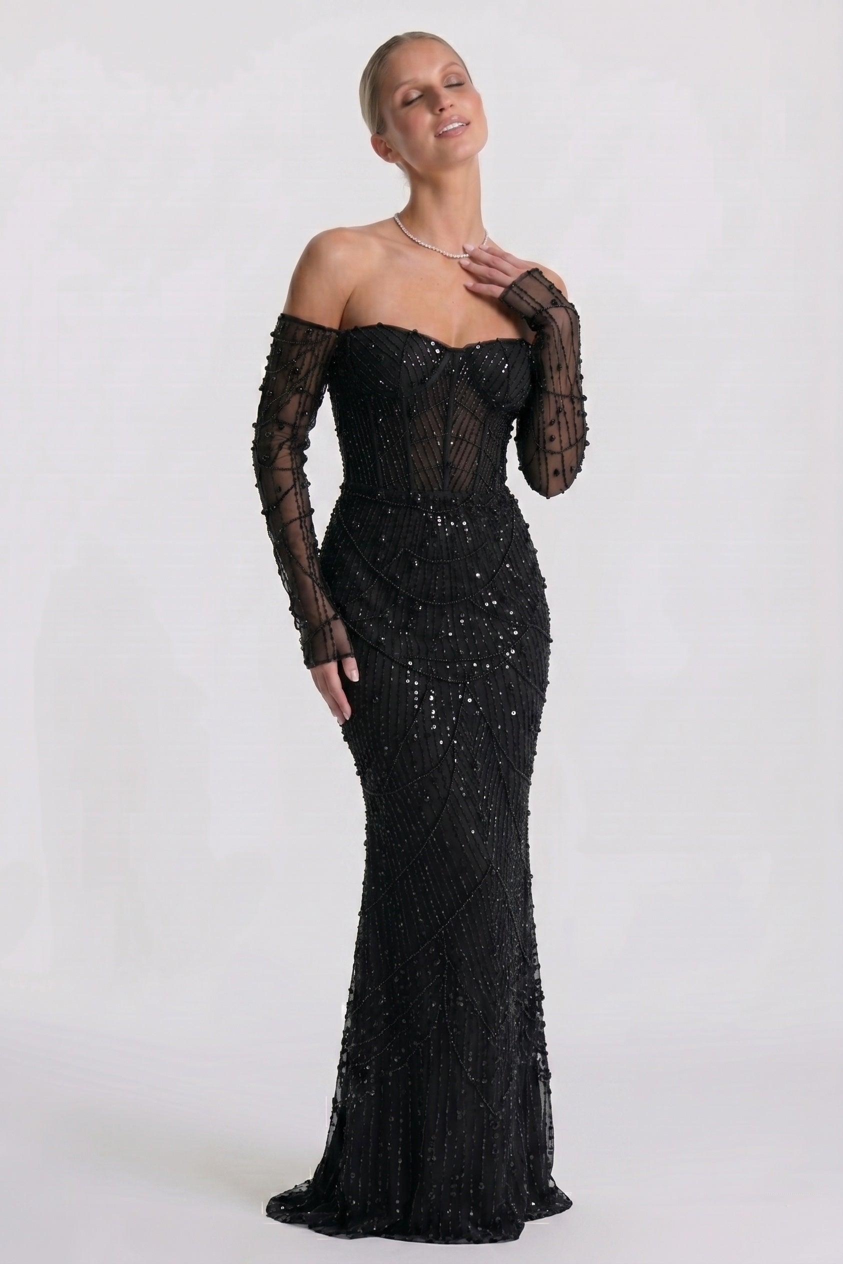 Trumpet-Mermaid Maxi Lace Wedding Guest Dress CG0323