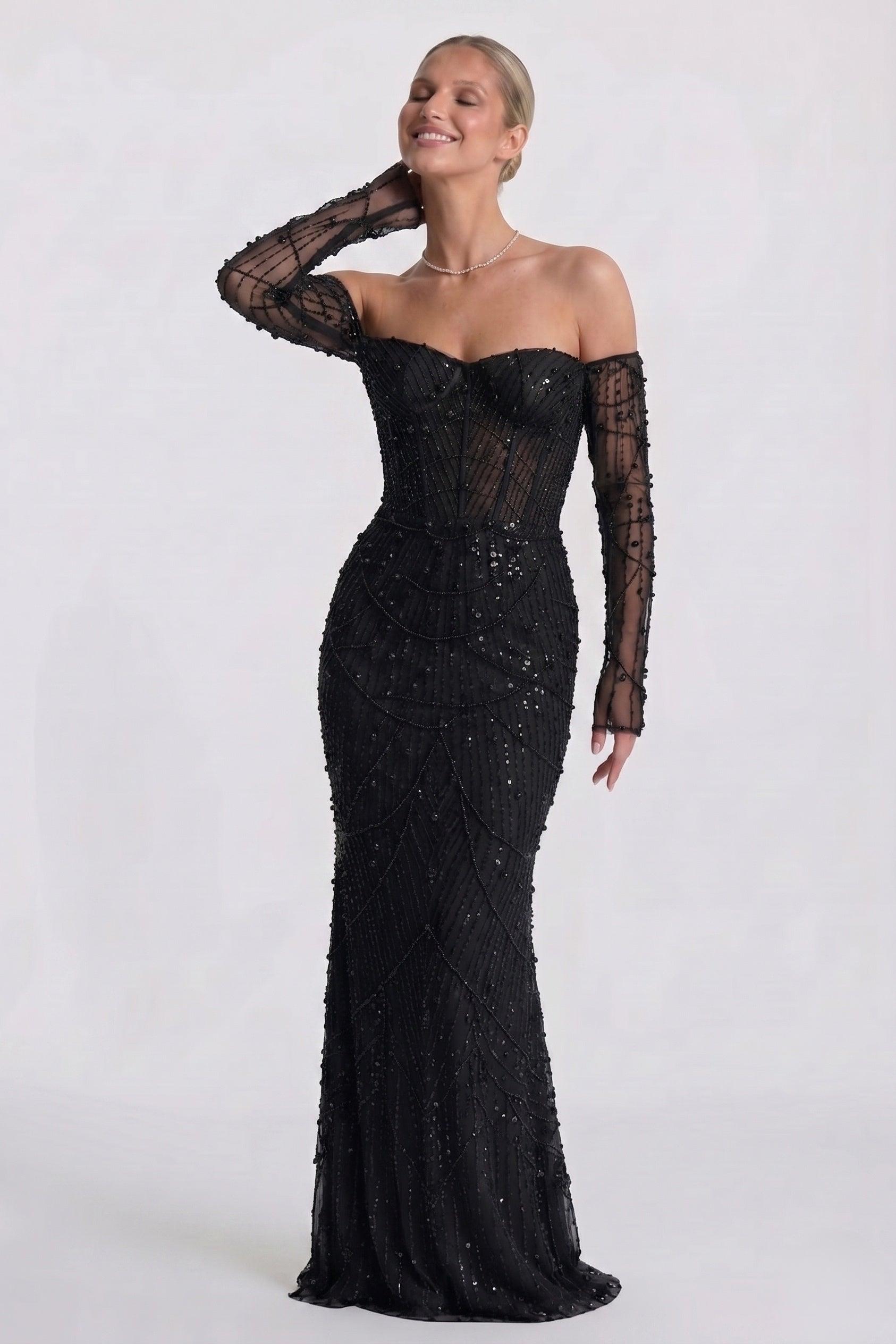 Trumpet-Mermaid Maxi Lace Wedding Guest Dress CG0323