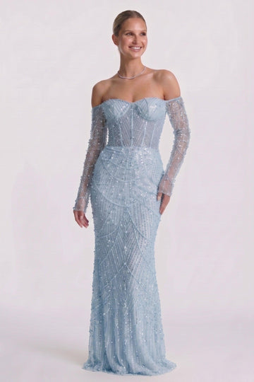 Trumpet-Mermaid Maxi Lace Wedding Guest Dress CG0323