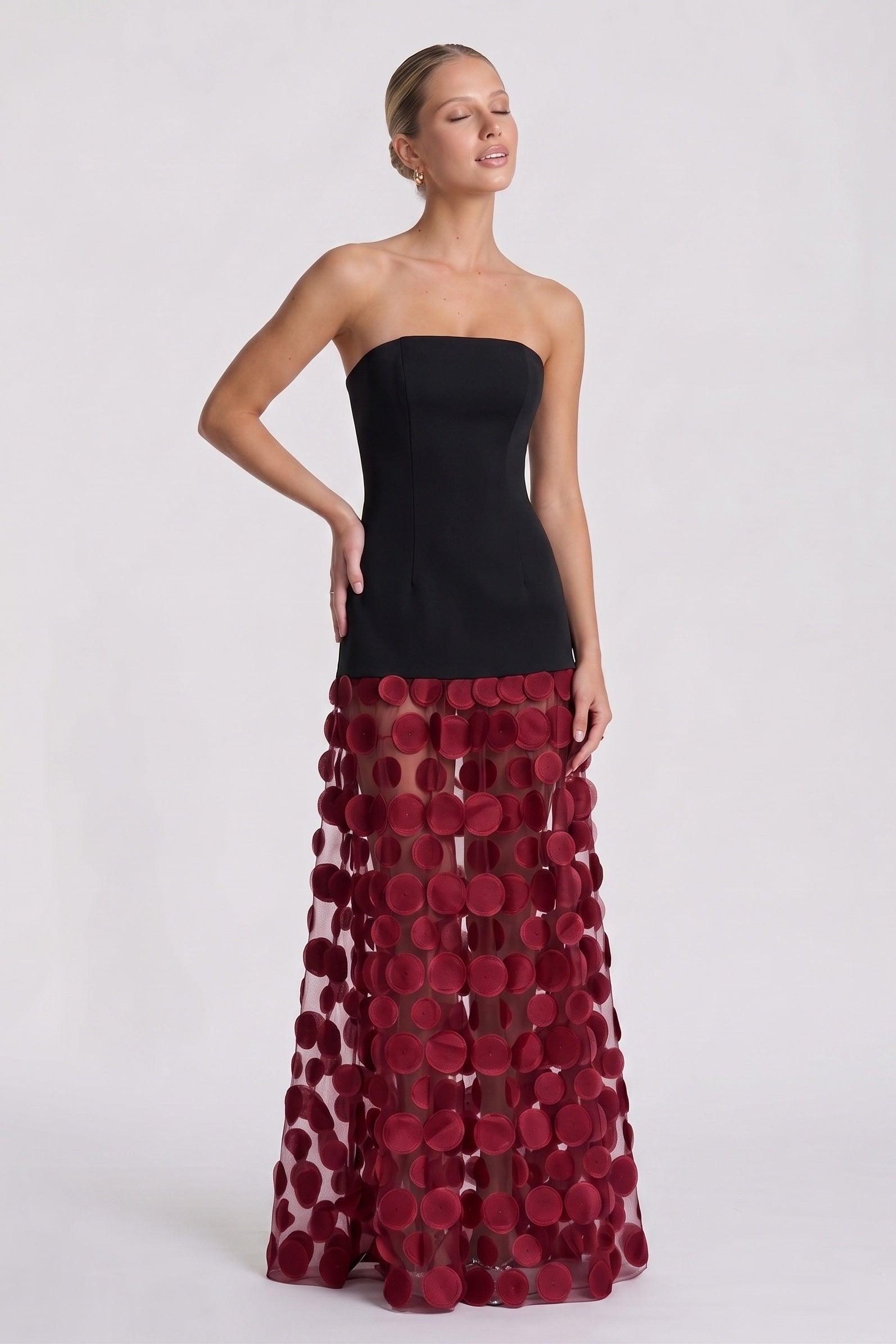 A-Line Maxi Elastic Cloth Tulle Wedding Guest Dress CG0325