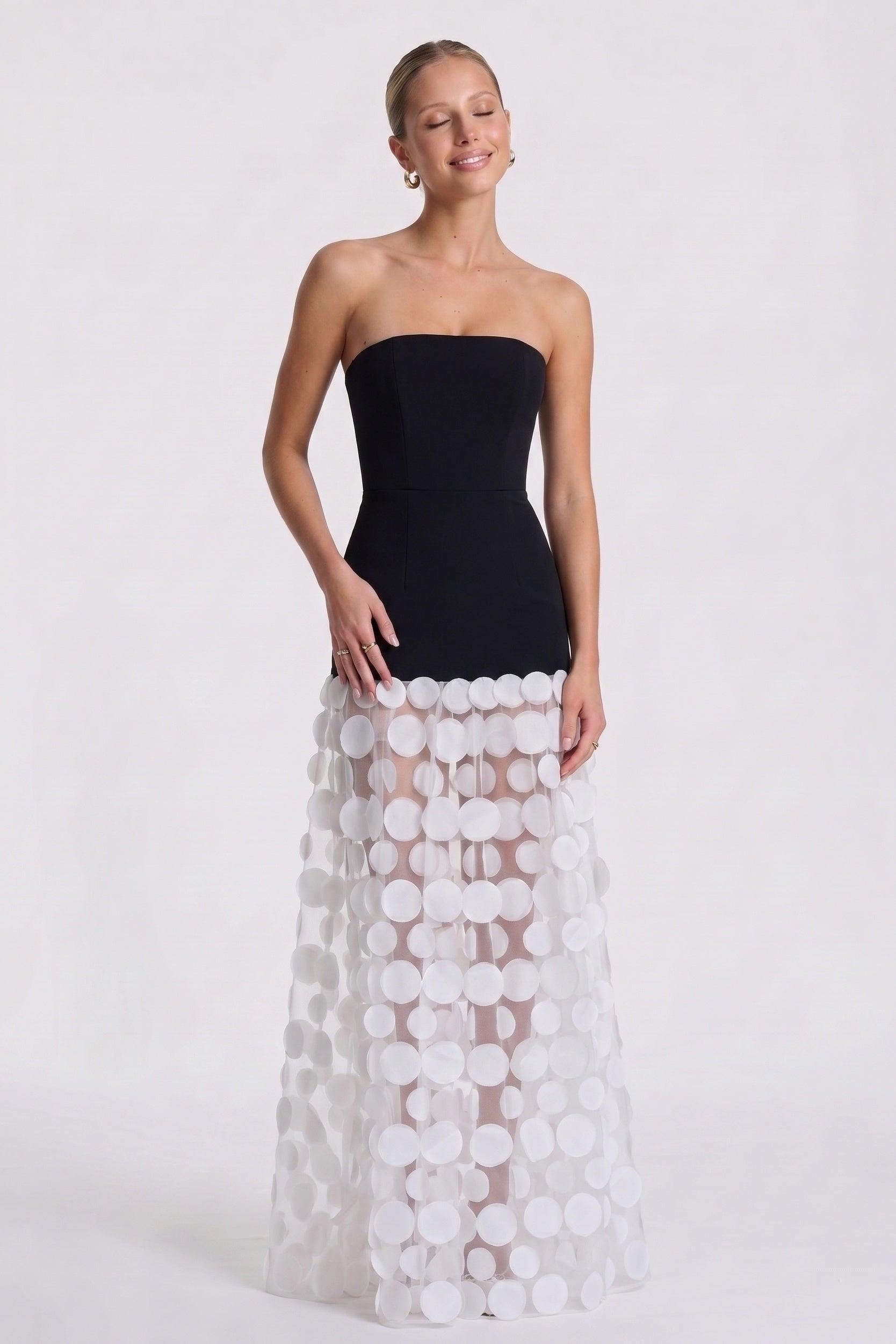 A-Line Maxi Elastic Cloth Tulle Wedding Guest Dress CG0325