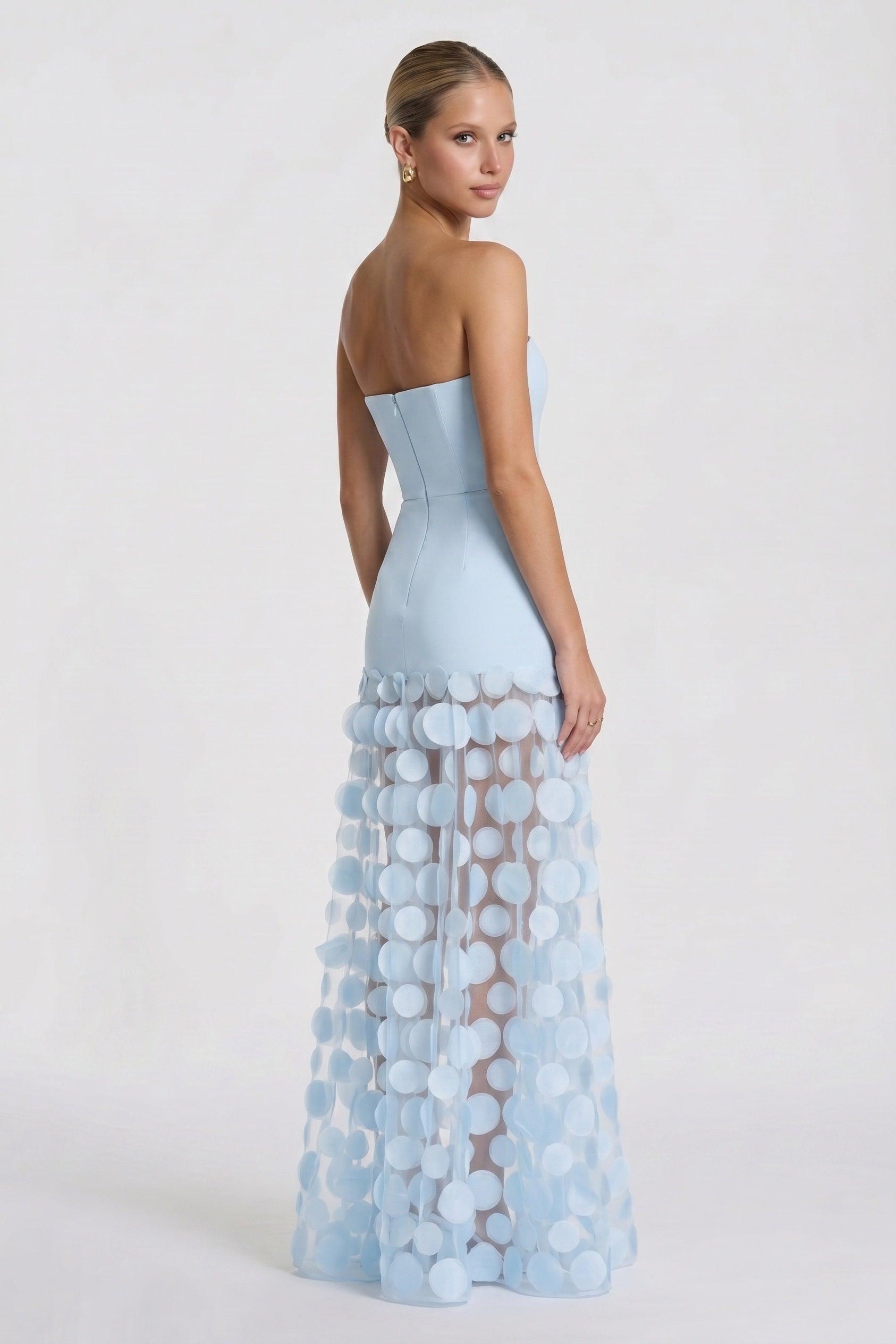 A-Line Maxi Elastic Cloth Tulle Wedding Guest Dress CG0325