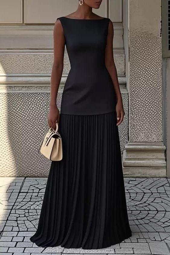 Sheath-Column Maxi Elastic Cloth Chiffon Wedding Guest Dress CG0328