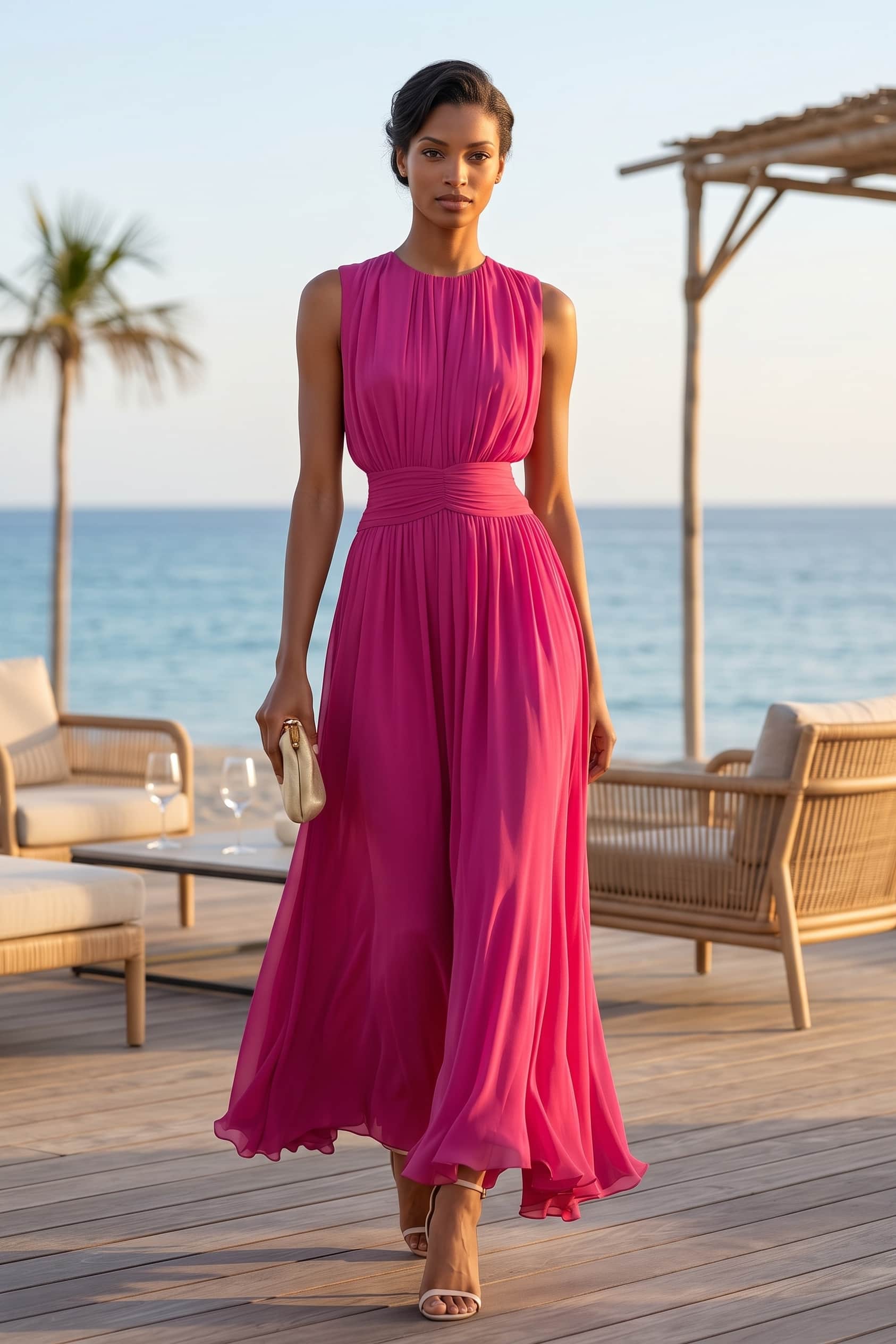 A-Line Ankle-length Chiffon Wedding Guest Dress CG0329
