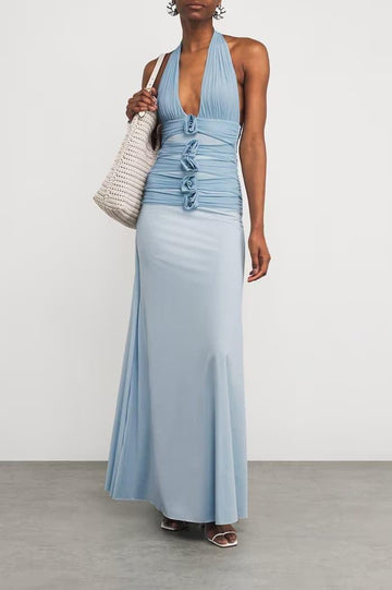 Sheath-Column Maxi Elastic Cloth Stretch Mesh Wedding Guest Dress CG0331