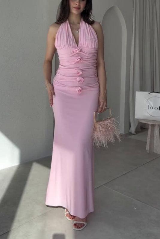 Sheath-Column Maxi Elastic Cloth Stretch Mesh Wedding Guest Dress CG0331