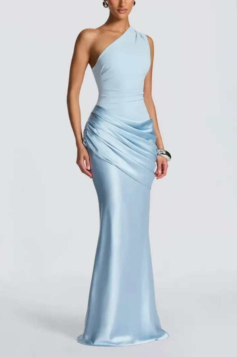 Trumpet-Mermaid Floor-length Elastic Cloth Stretch Satin Wedding Guest Dress CG0333