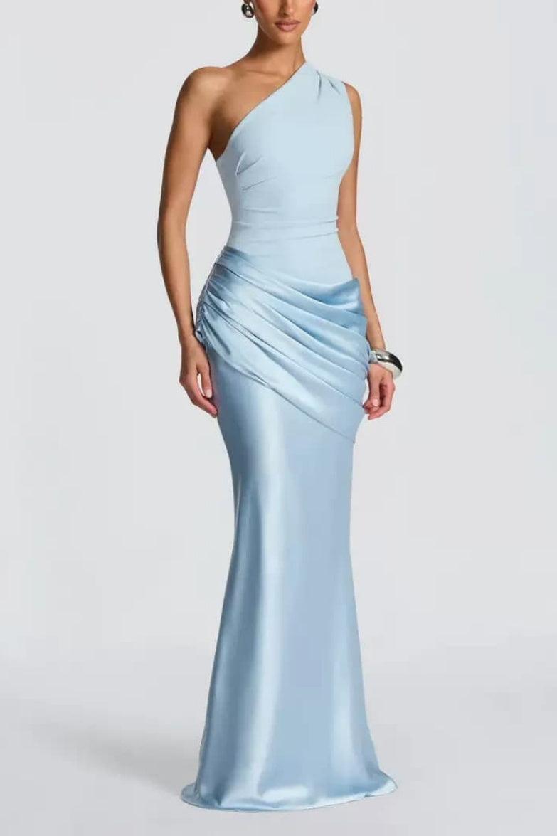 Trumpet-Mermaid Floor-length Elastic Cloth Stretch Satin Wedding Guest Dress CG0333
