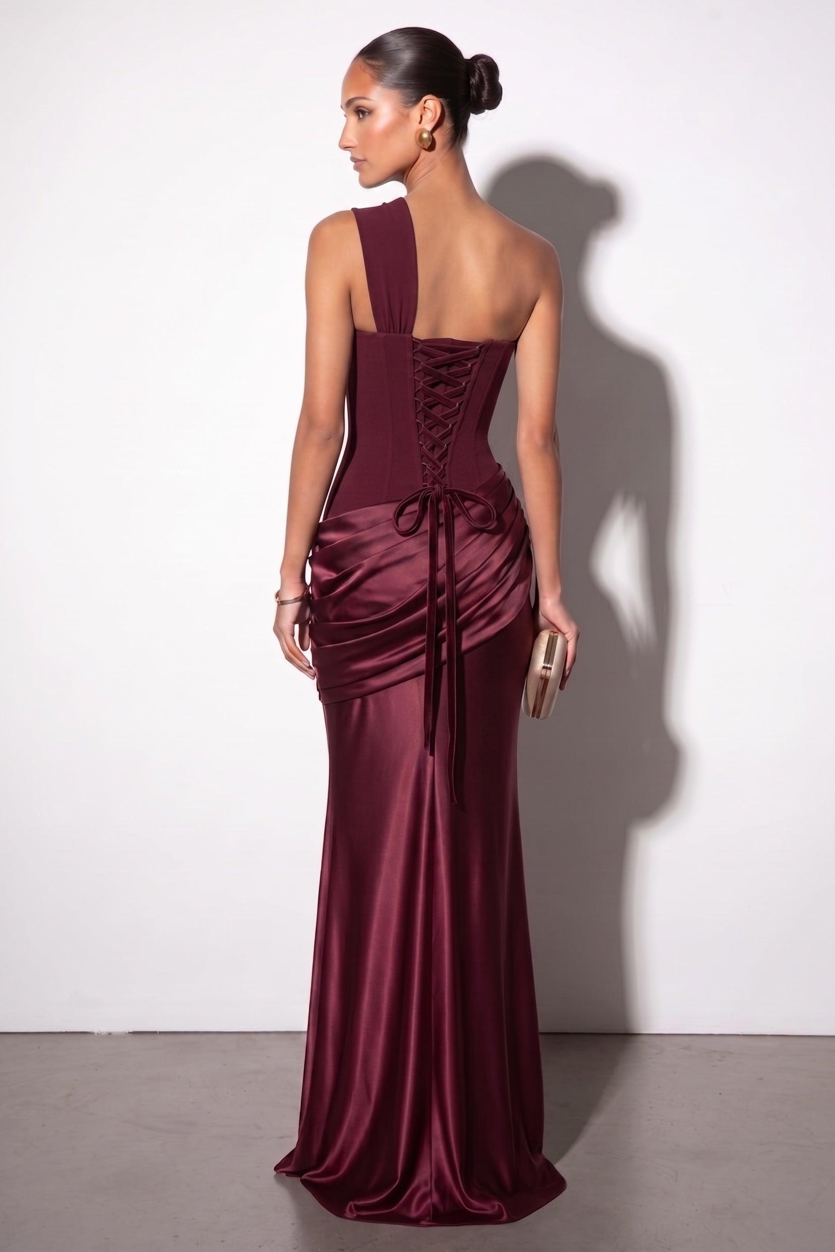 Trumpet-Mermaid Floor-length Elastic Cloth Stretch Satin Wedding Guest Dress CG0333