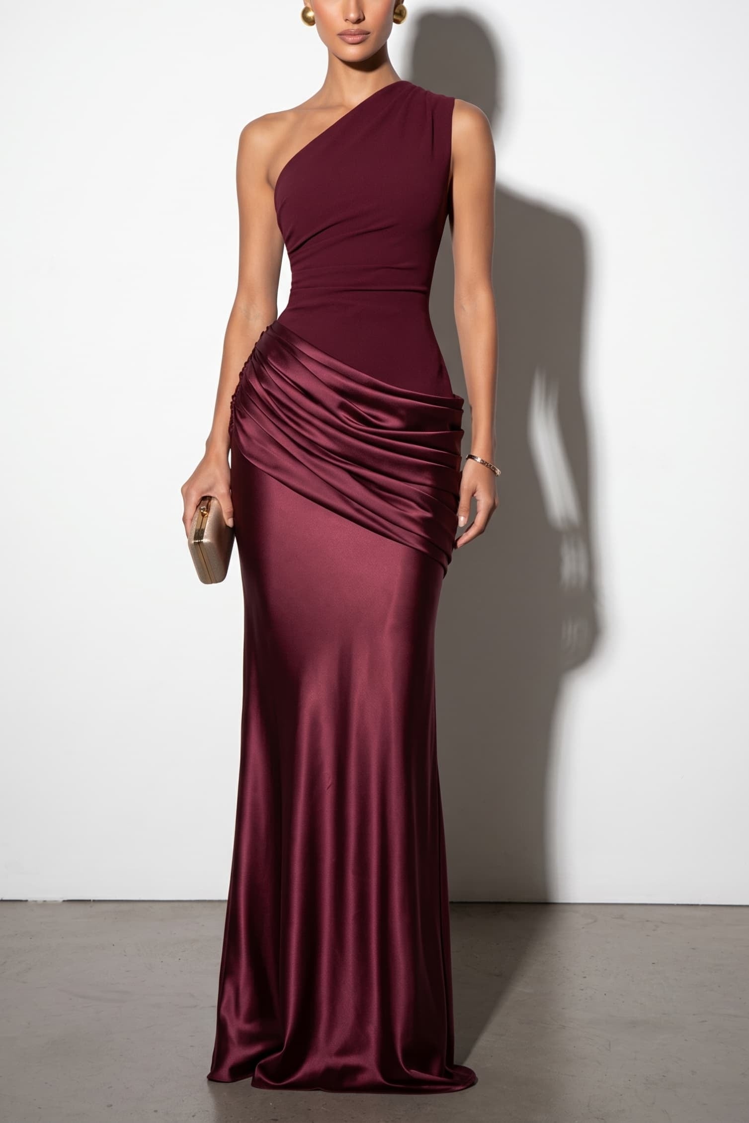 Trumpet-Mermaid Floor-length Elastic Cloth Stretch Satin Wedding Guest Dress CG0333