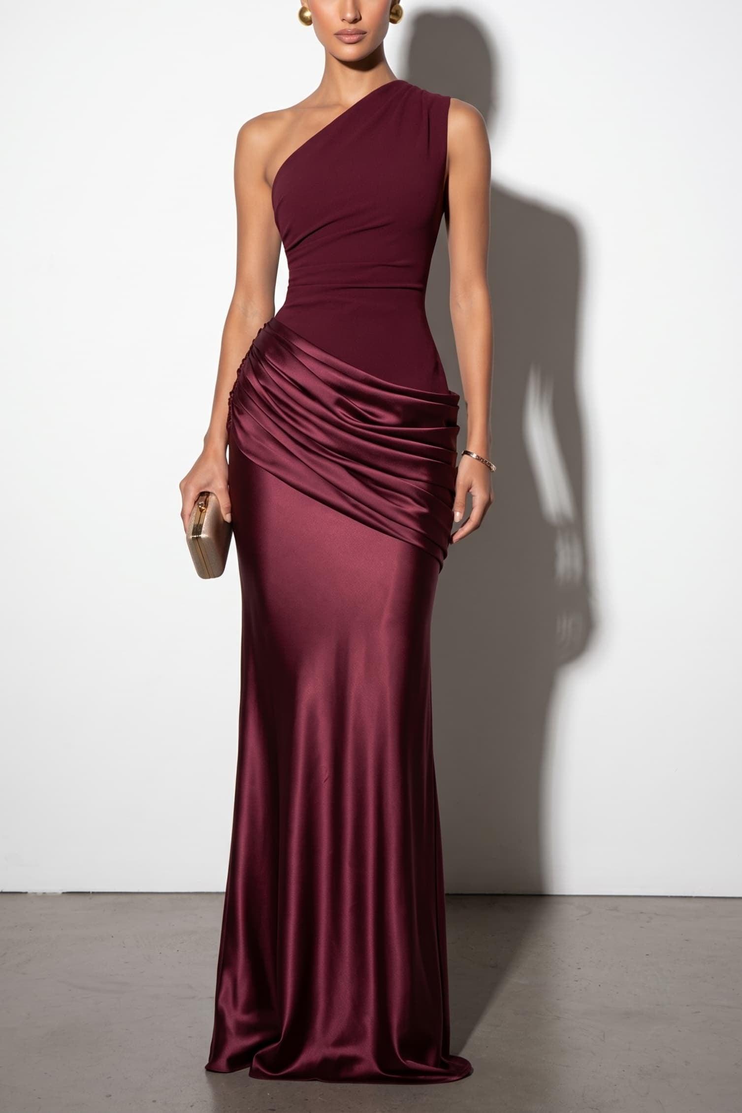 Trumpet-Mermaid Floor-length Elastic Cloth Stretch Satin Wedding Guest Dress CG0333