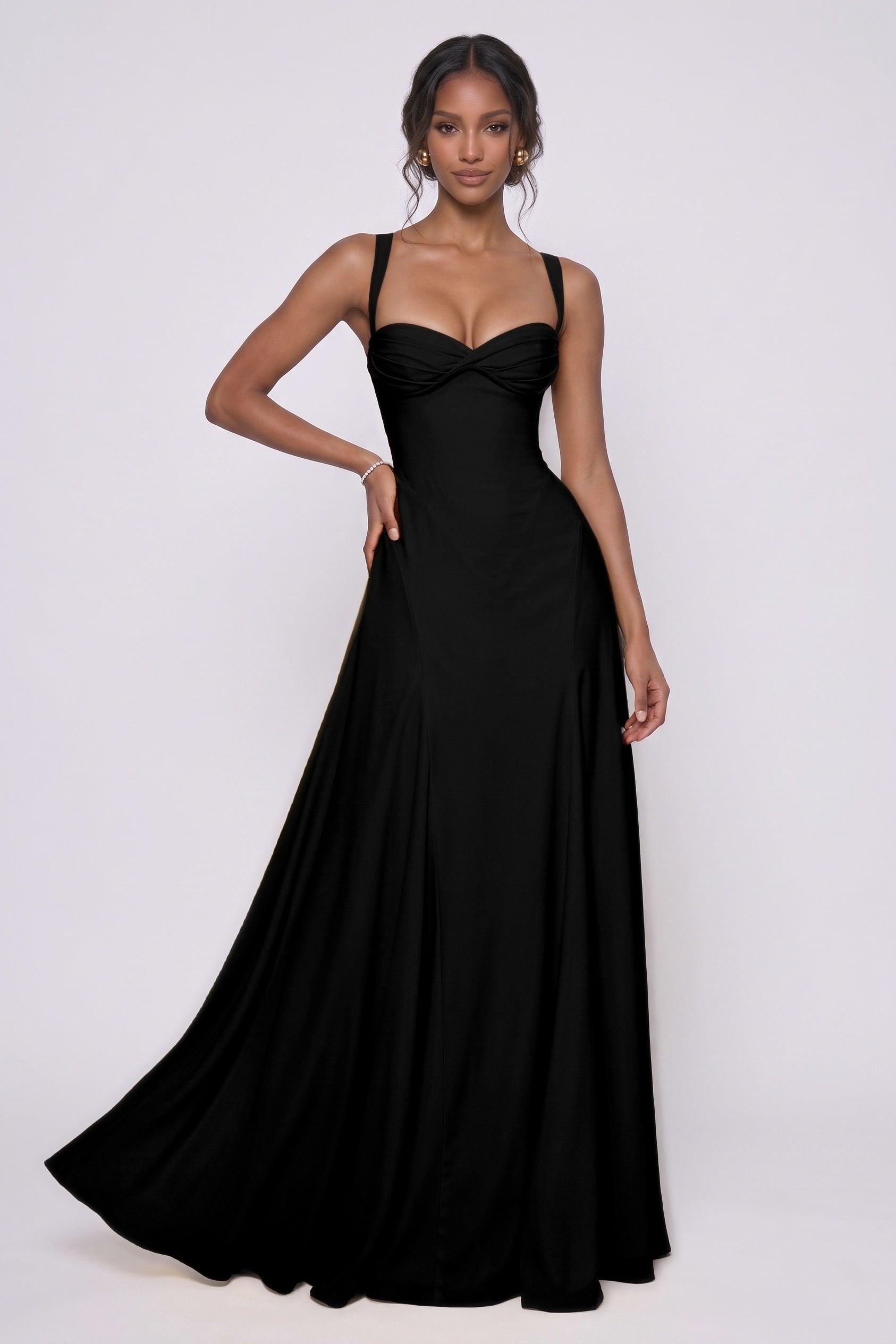 A-Line Maxi Stretch Chiffon Wedding Guest Dress CG0336