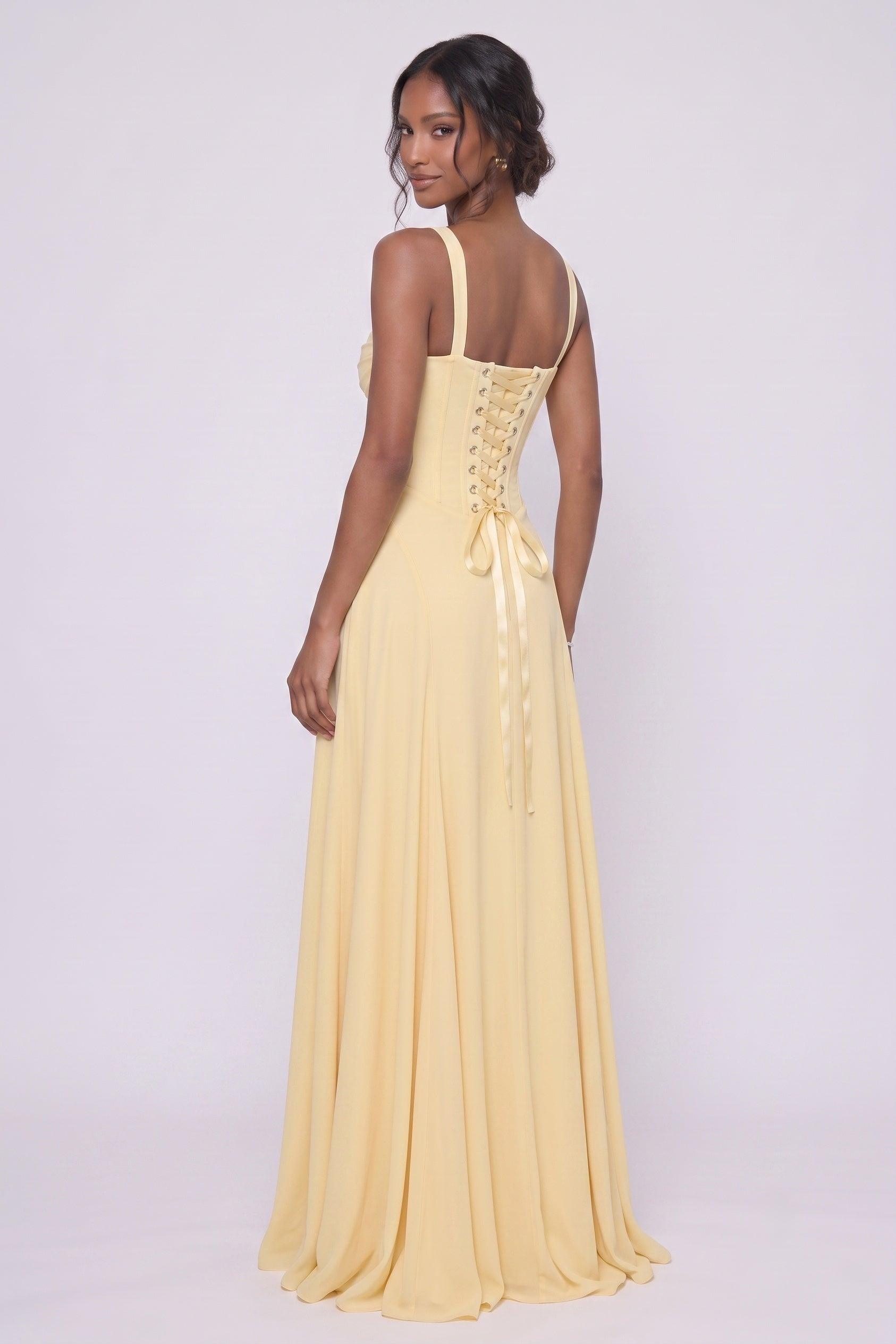 A-Line Maxi Stretch Chiffon Wedding Guest Dress CG0336