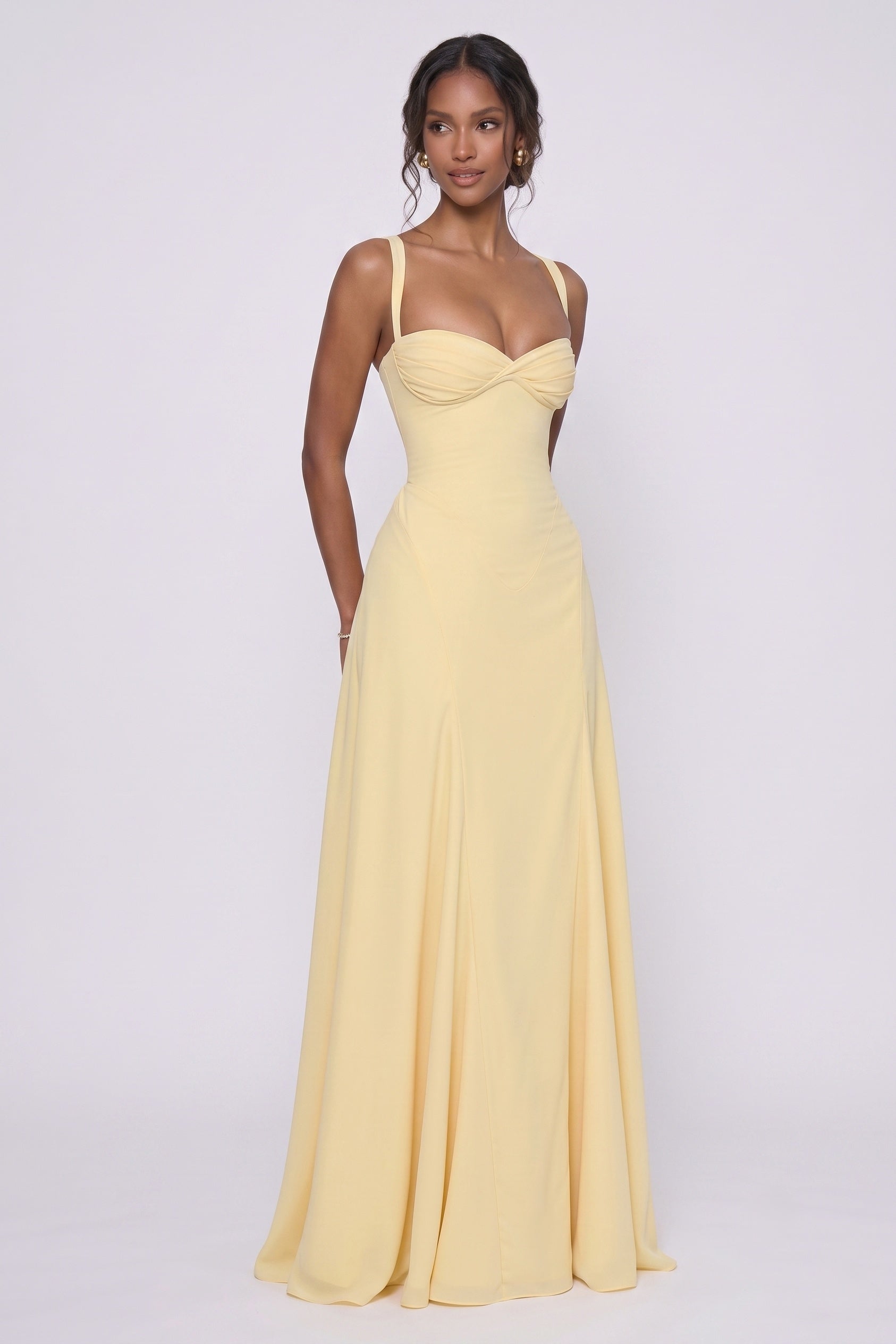 A-Line Maxi Stretch Chiffon Wedding Guest Dress CG0336
