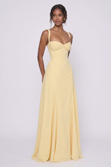 A-Line Maxi Stretch Chiffon Wedding Guest Dress CG0336