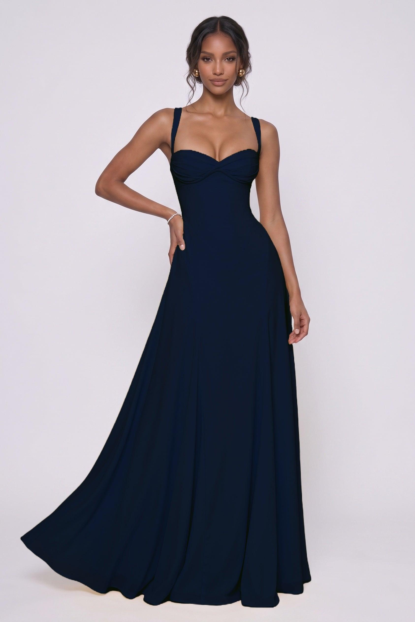 A-Line Maxi Stretch Chiffon Wedding Guest Dress CG0336
