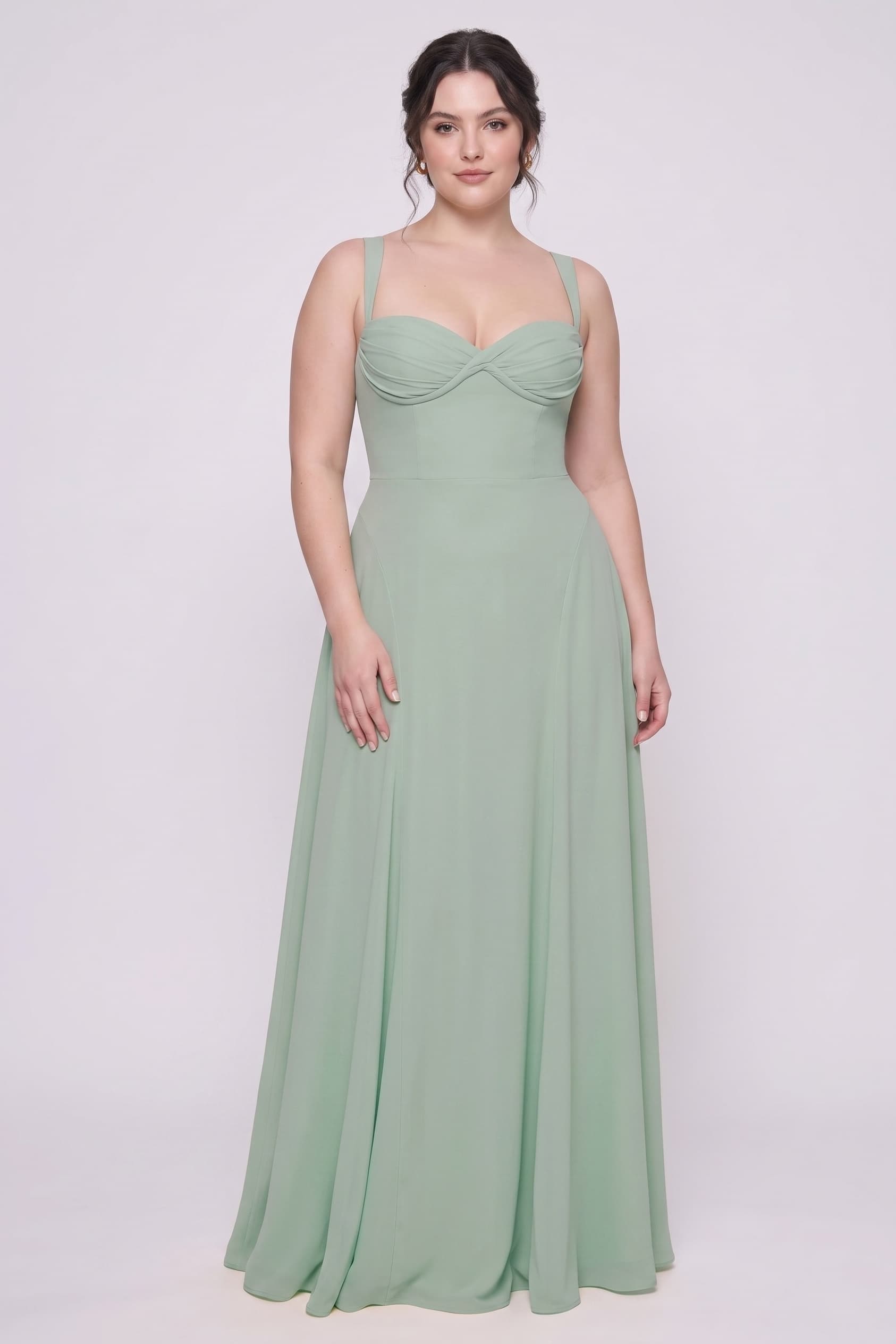A-Line Maxi Stretch Chiffon Wedding Guest Dress CG0336