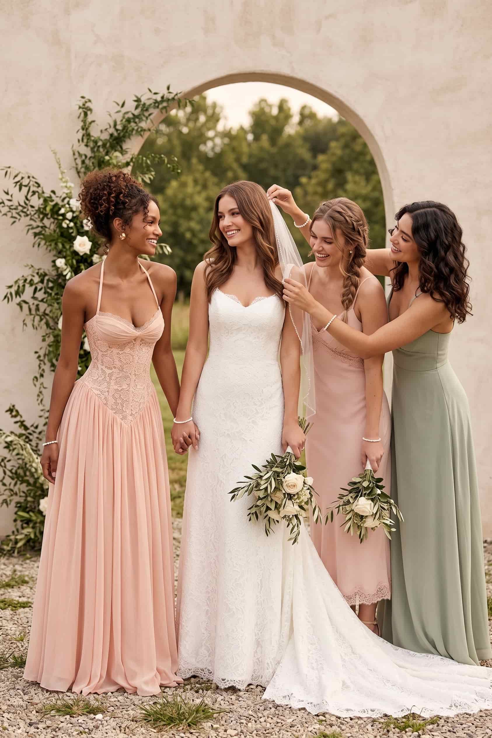 A-Line Floor-length Chiffon Lace Wedding Guest Dress CG0337