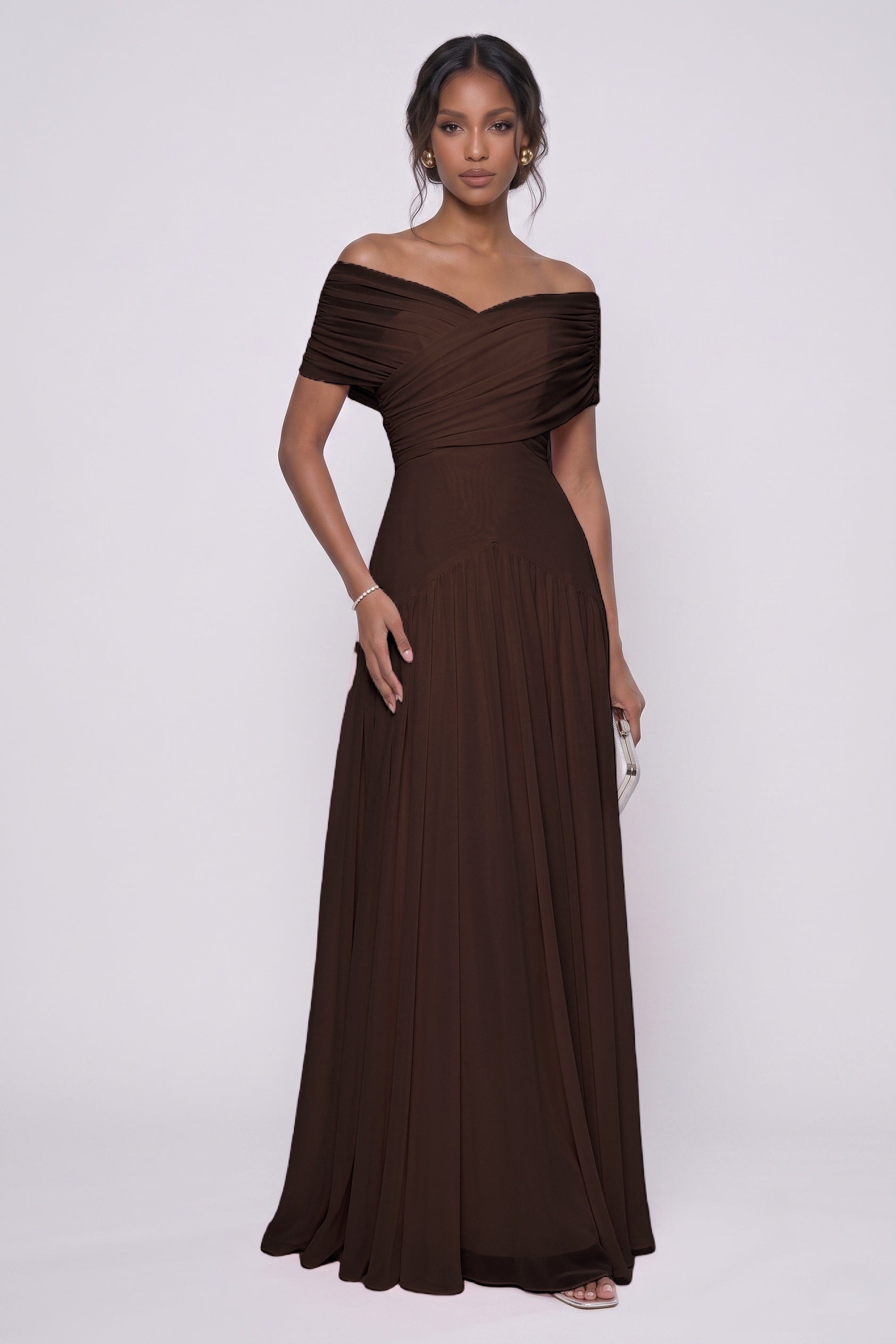 A-Line Maxi Chiffon Bridesmaid Dress CG0341BM