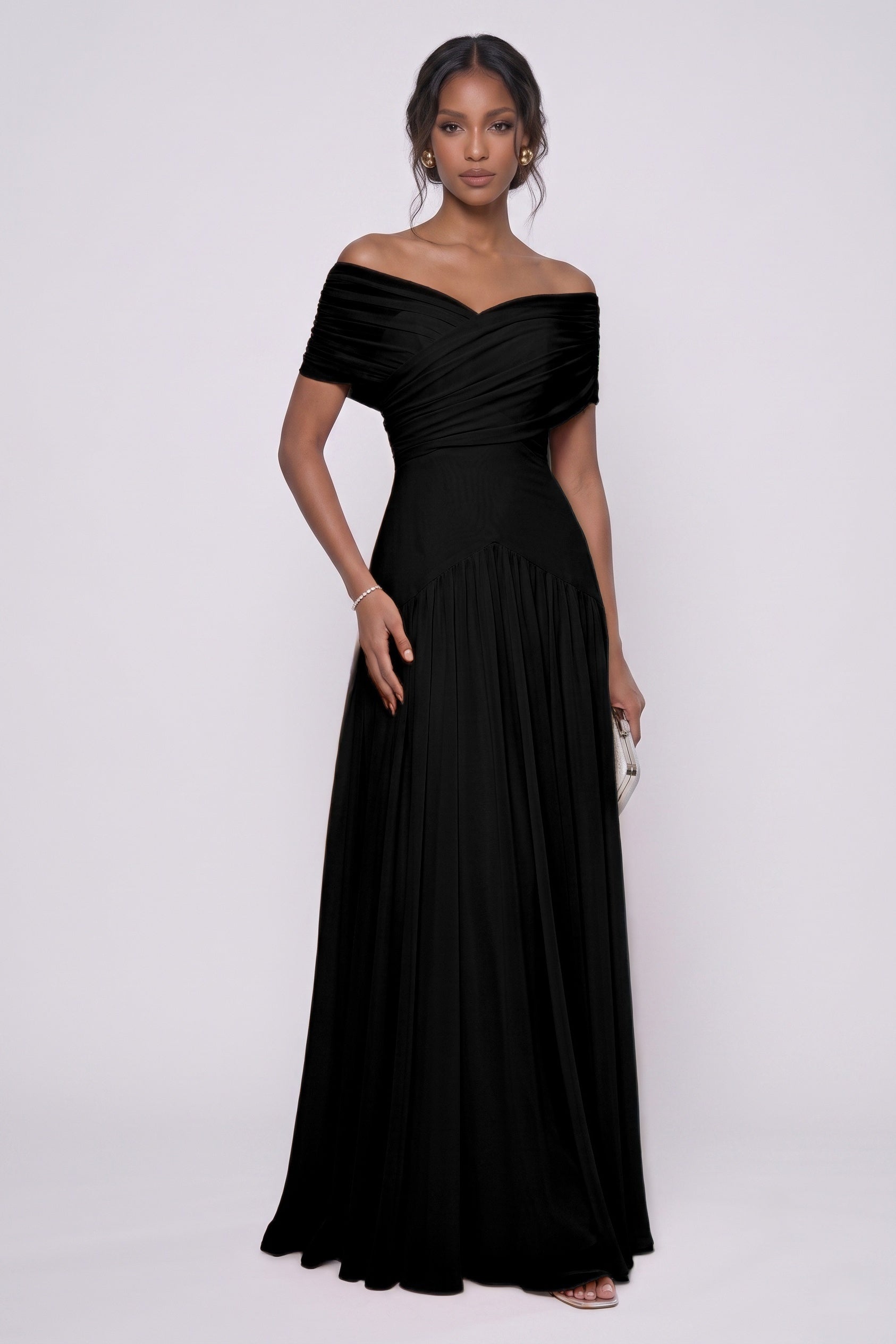A-Line Maxi Chiffon Wedding Guest Dress CG0341