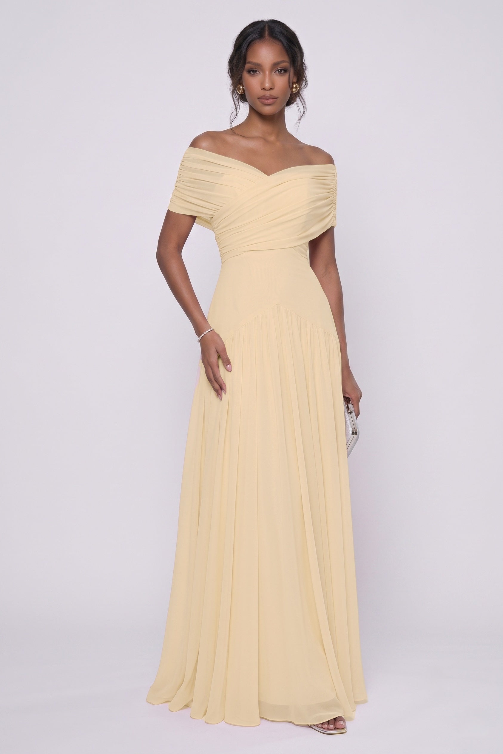 A-Line Maxi Chiffon Bridesmaid Dress CG0341BM