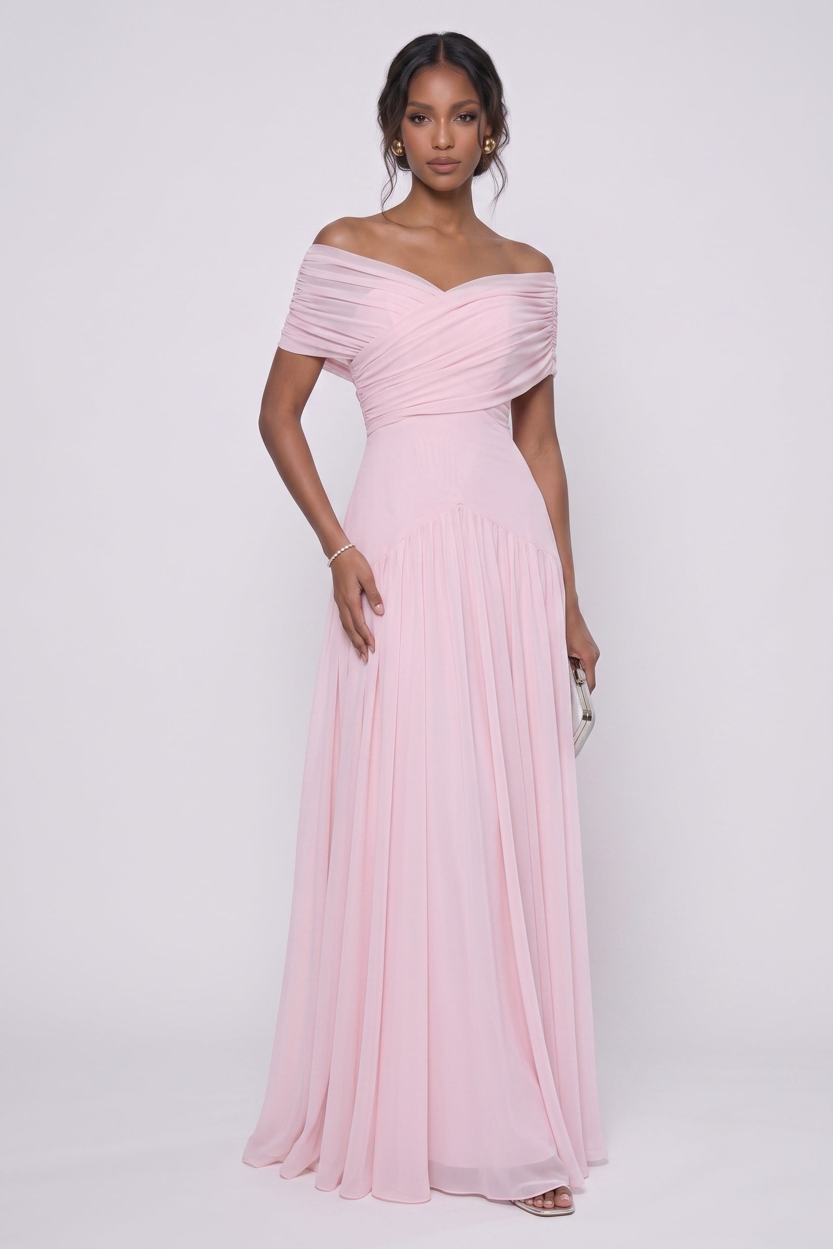 A-Line Maxi Chiffon Bridesmaid Dress CG0341BM