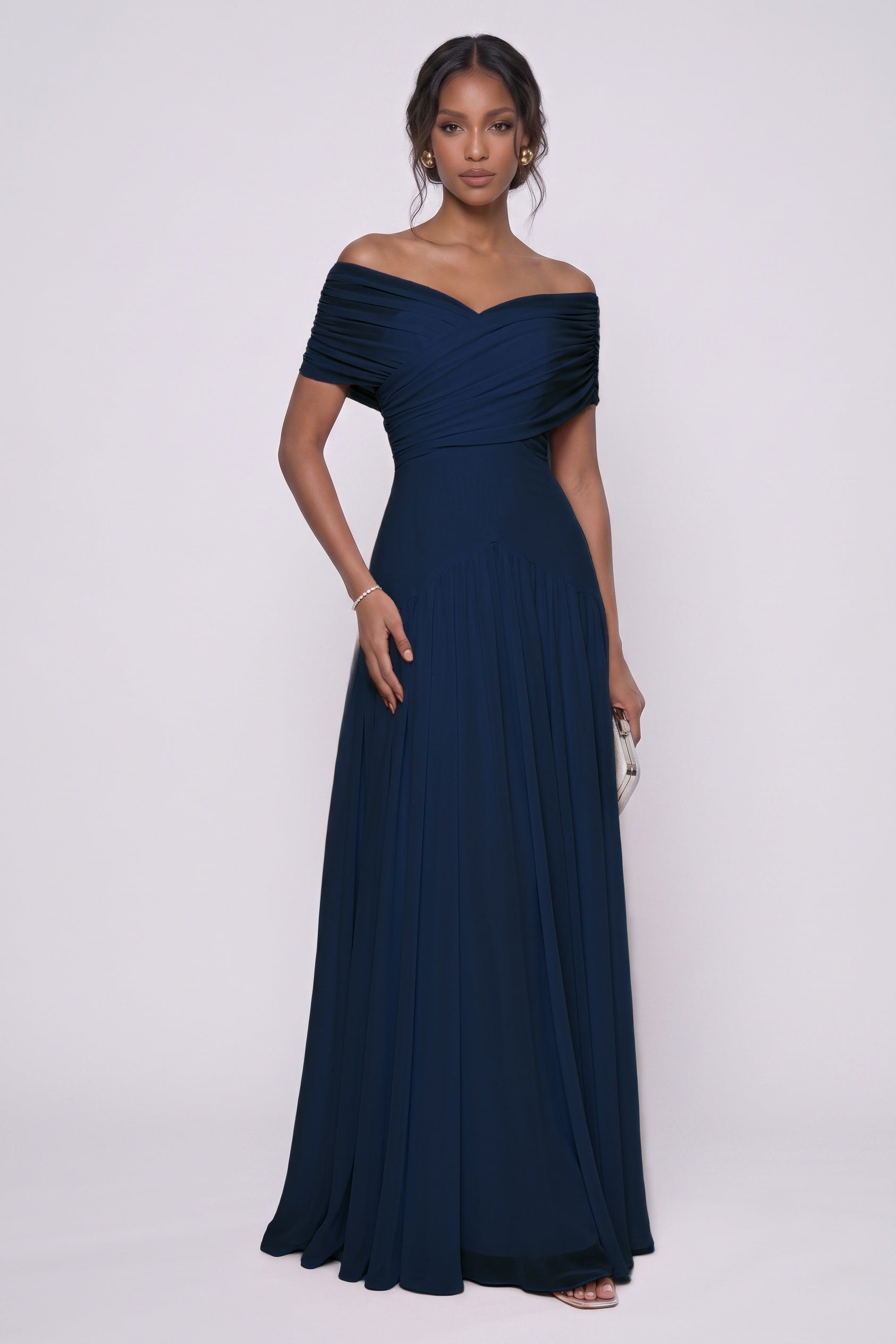 A-Line Maxi Chiffon Wedding Guest Dress CG0341