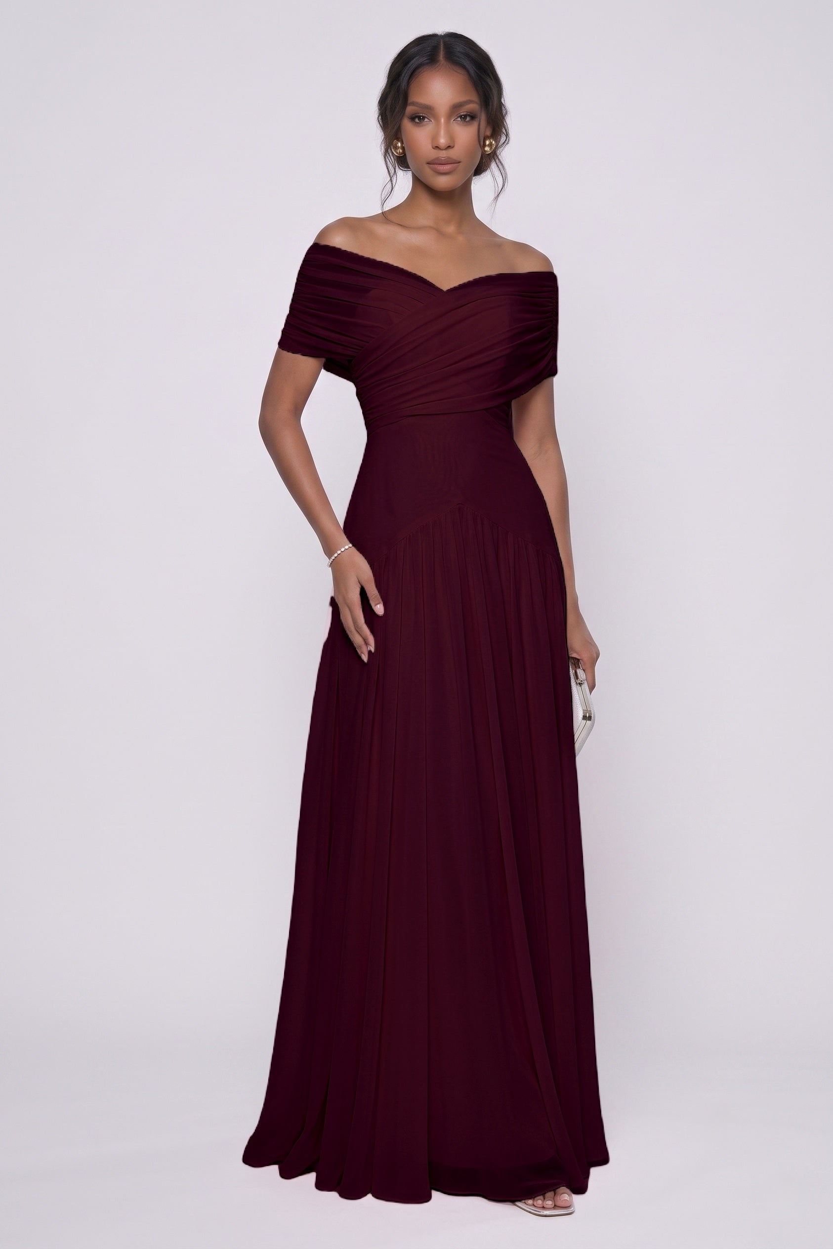 A-Line Maxi Chiffon Bridesmaid Dress CG0341BM