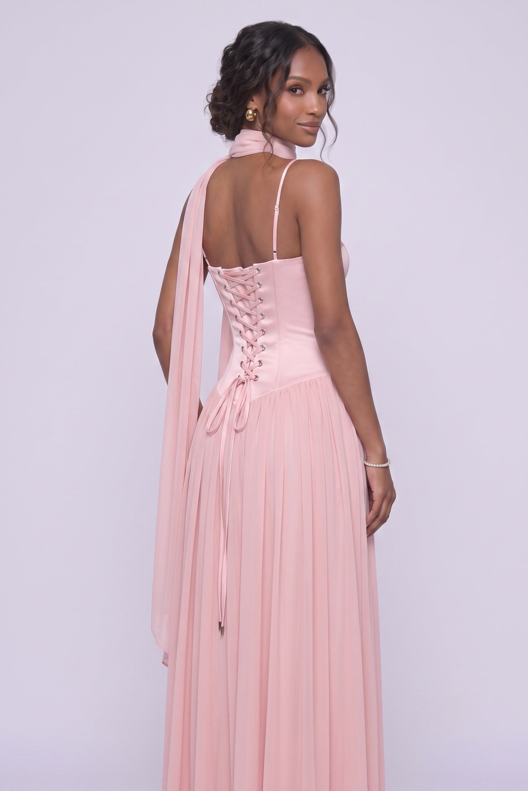 A-Line Maxi Chiffon Wedding Guest Dress CG0343
