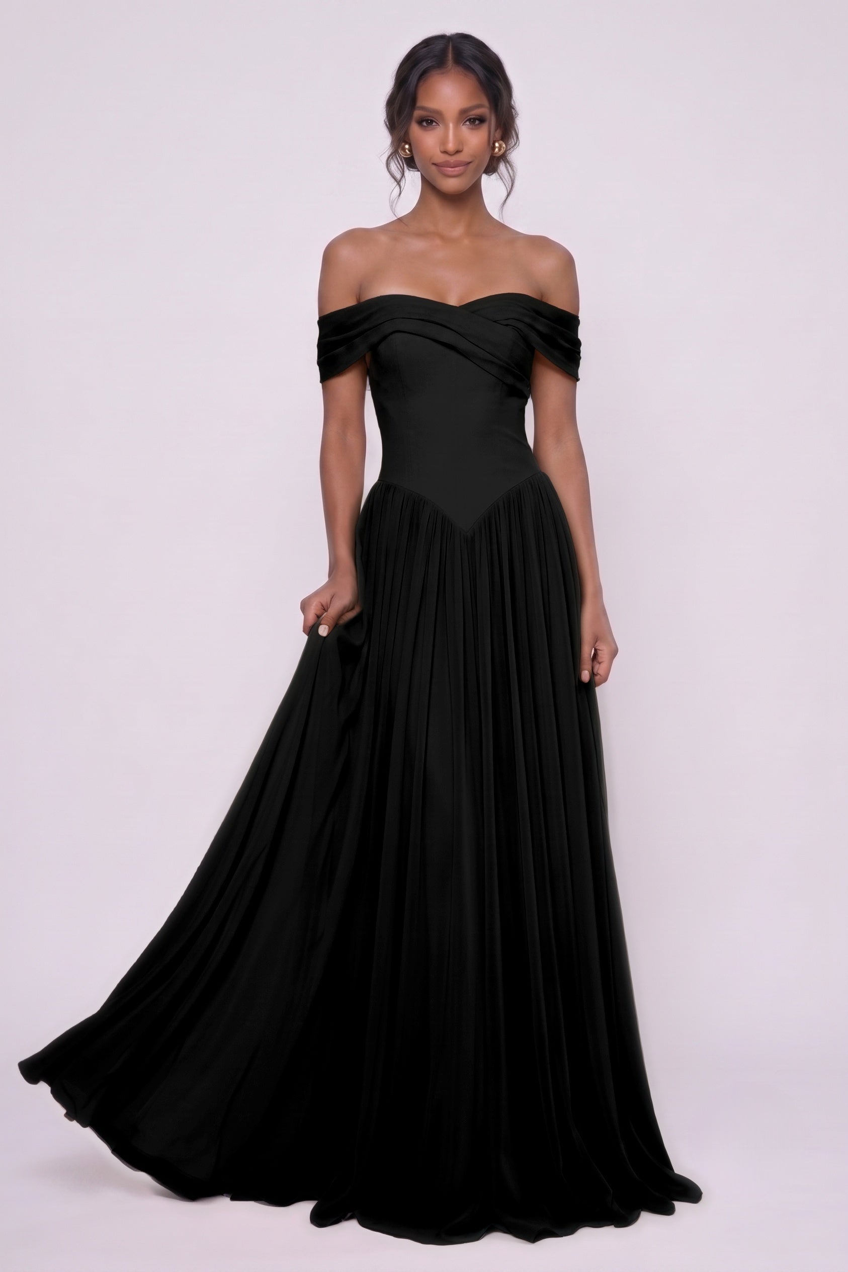 A-Line Maxi Chiffon Wedding Guest Dress CG0345