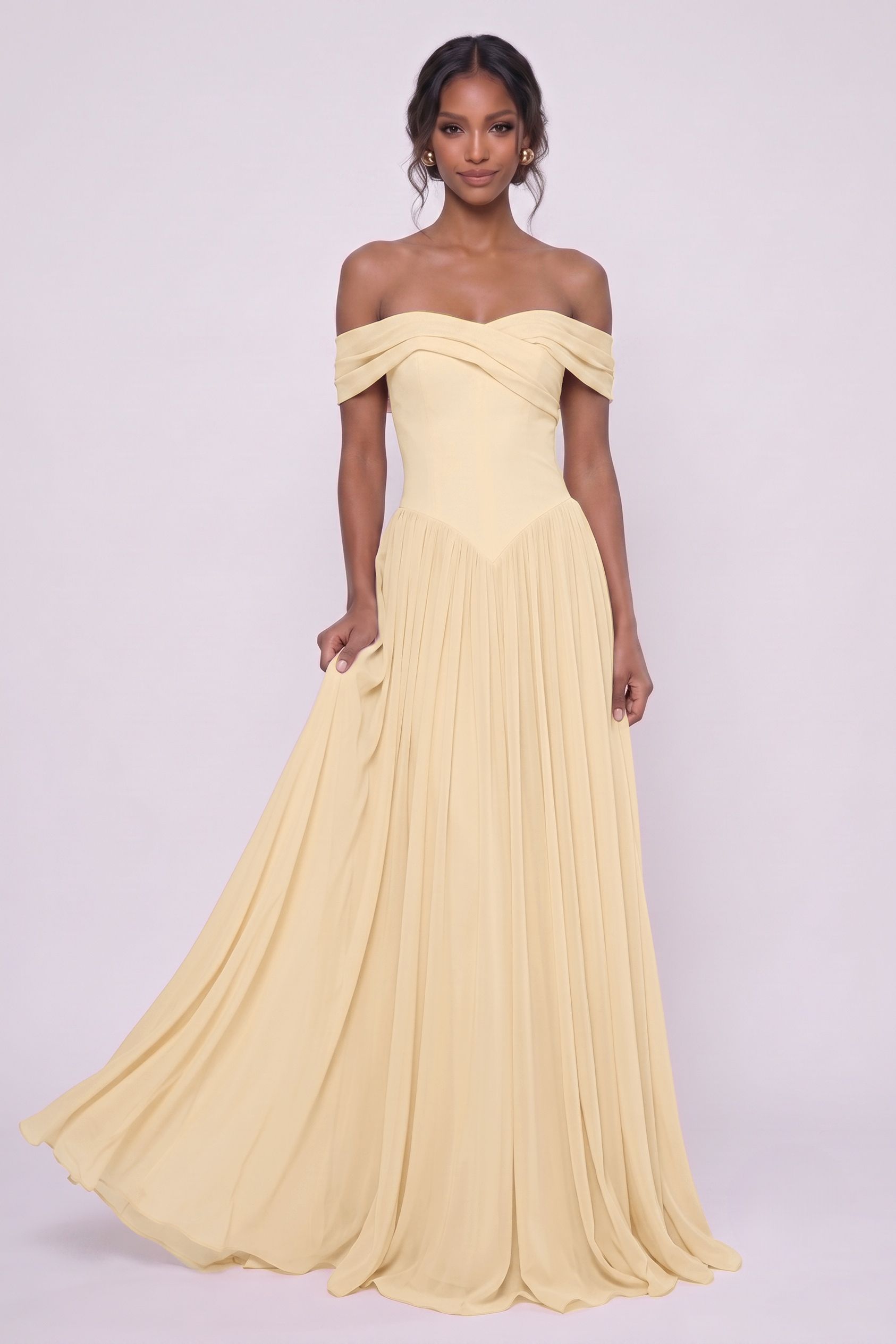 A-Line Maxi Chiffon Bridesmaid Dress CG0345BM